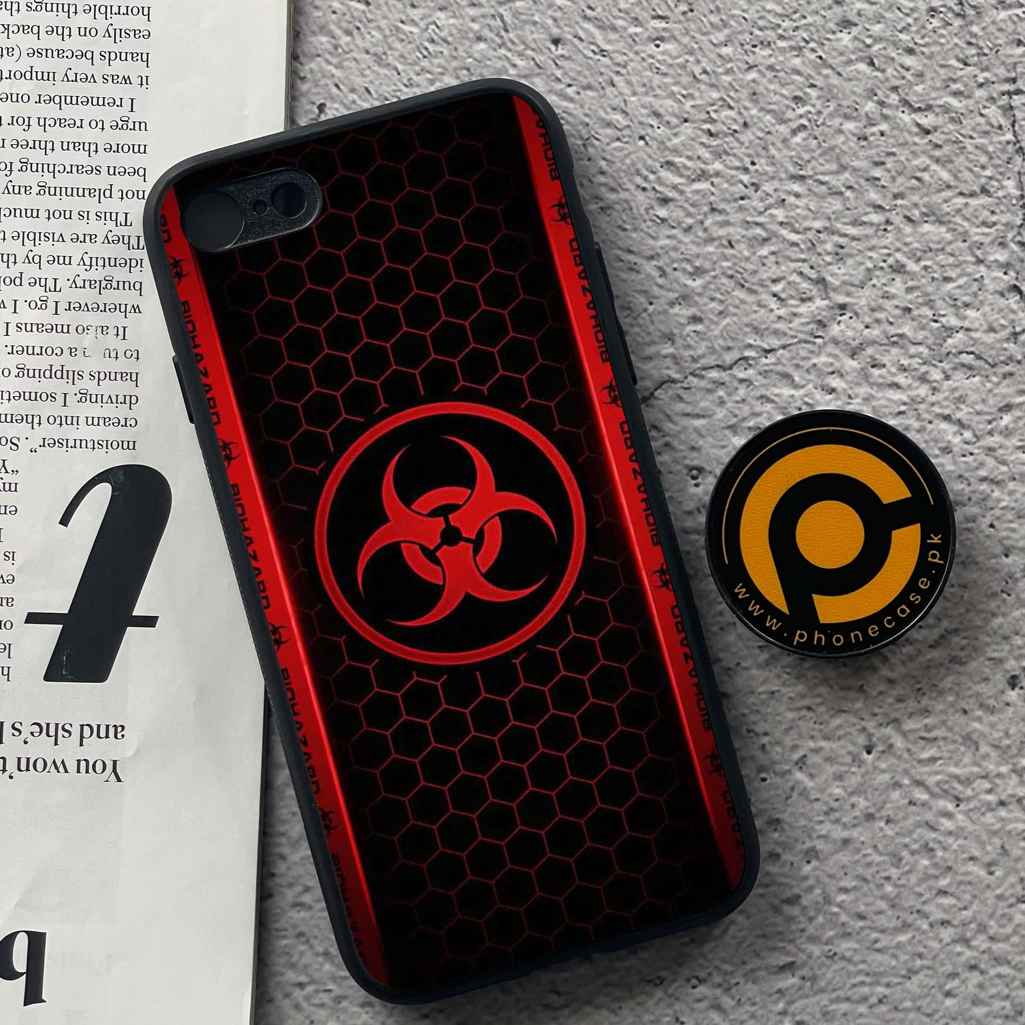 iPhone 7 / 8 - Biohazard Sign Series - Premium Printed Glass soft Bumper shock Proof Case