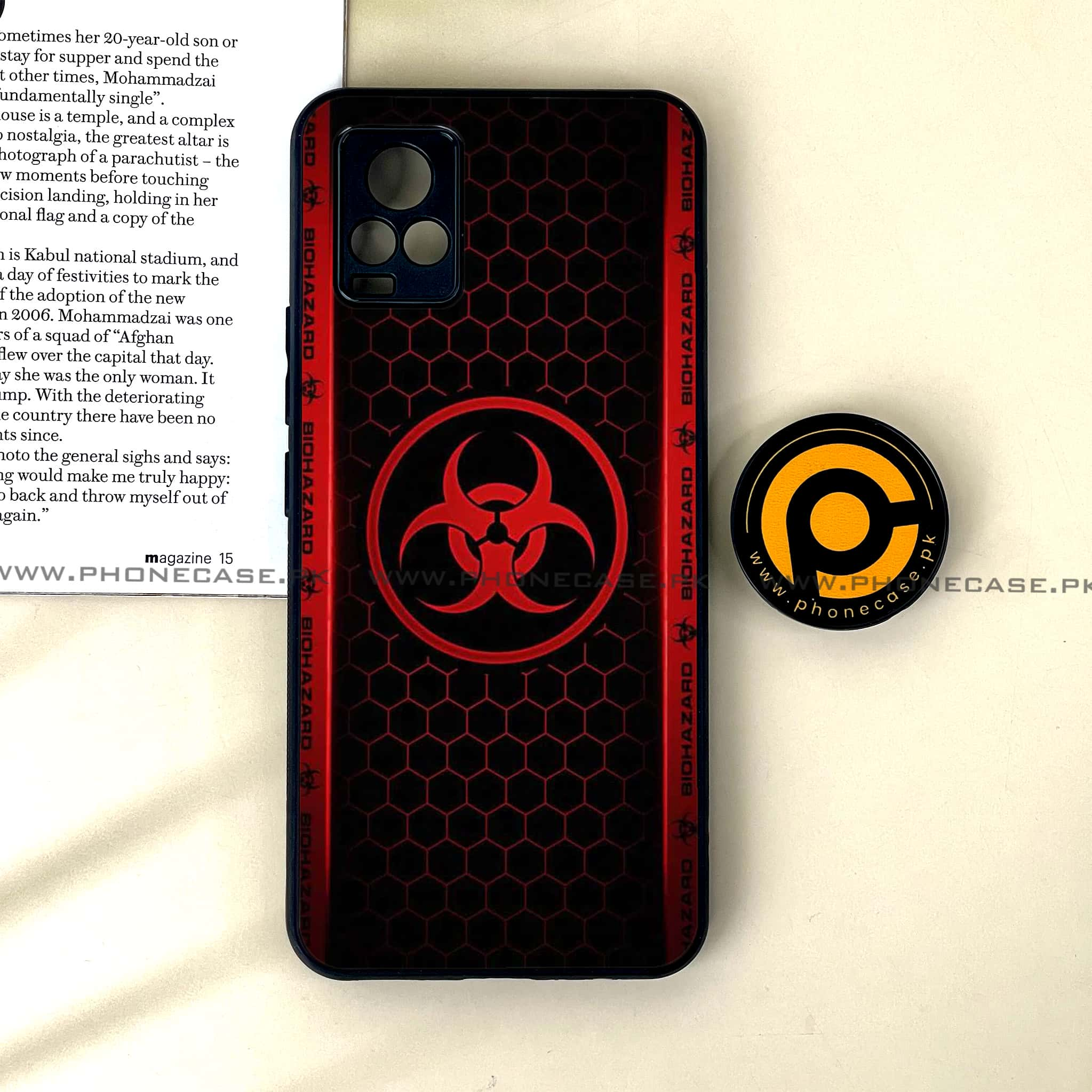 Vivo V20 - Biohazard Sign Series - Premium Printed Glass soft Bumper shock Proof Case