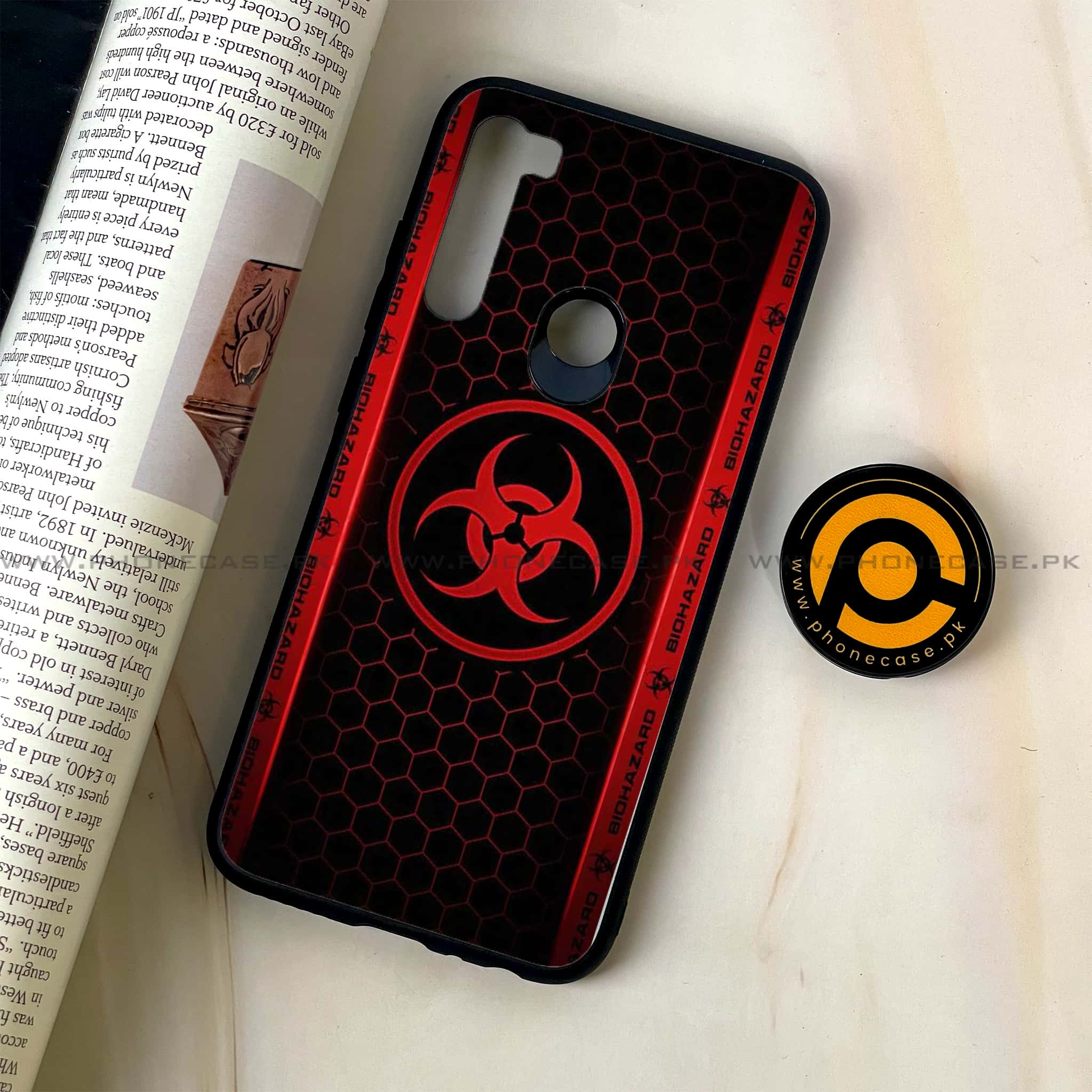 Redmi Note 8 - Biohazard Sign Series - Premium Printed Glass soft Bumper shock Proof Case