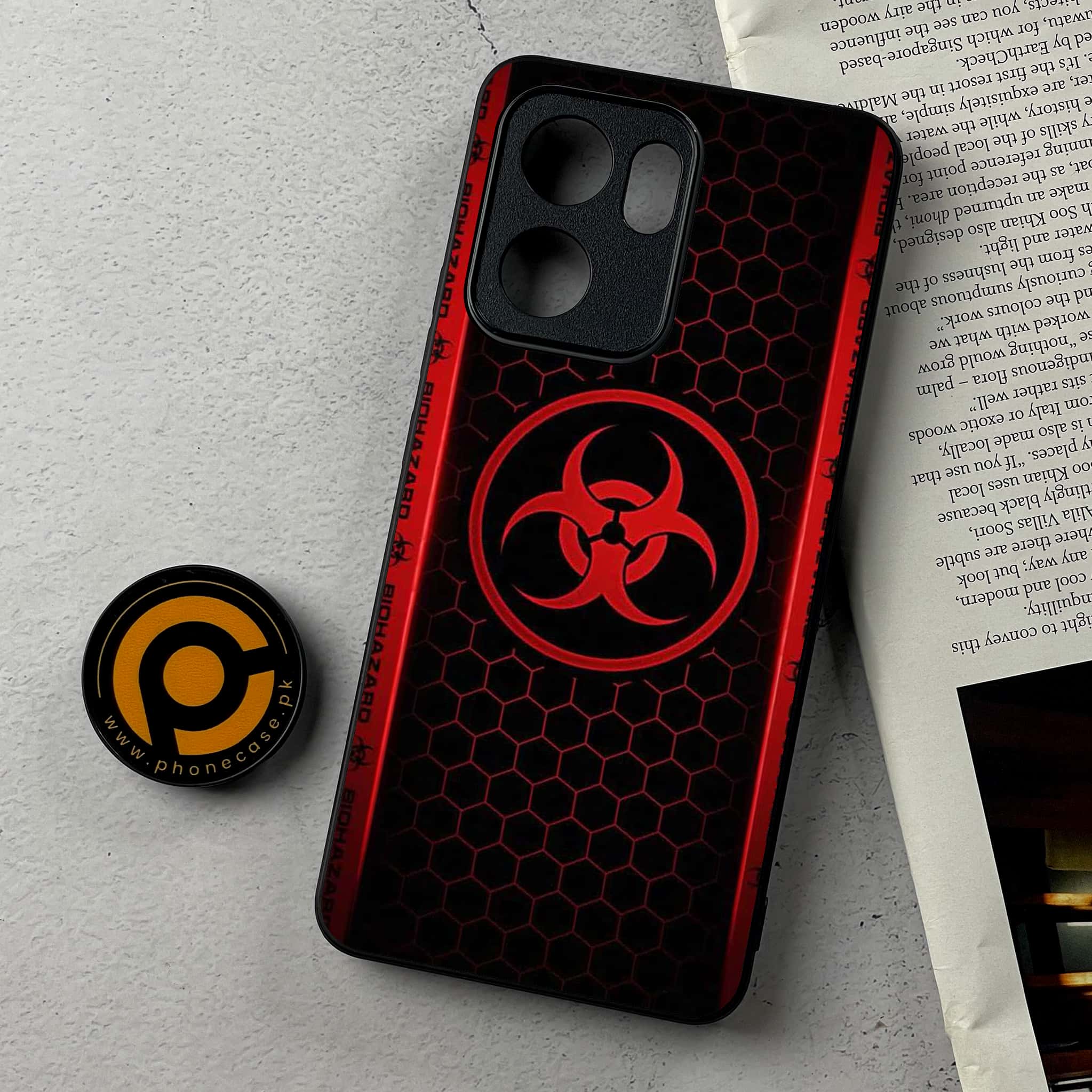Oppo Reno 13F - Biohazard Sign Series - Premium Metal Printed Soft Bumper Shockproof Case