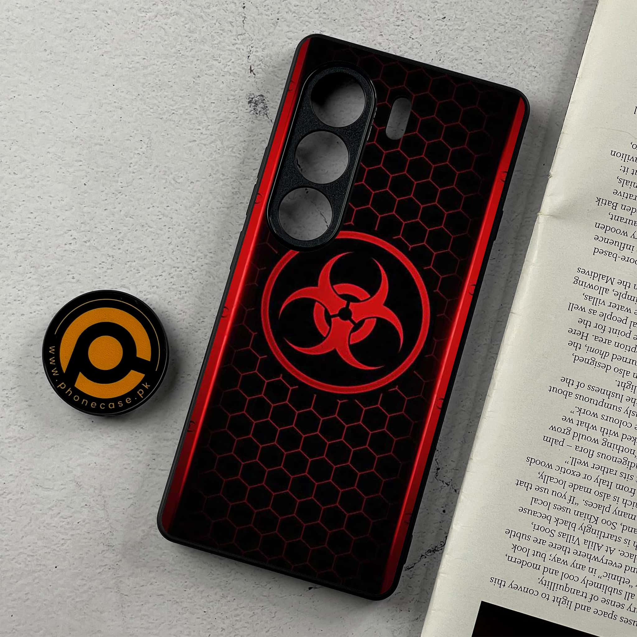 Tecno Camon 40 - Biohazard Sign Series - Premium Metal Printed Soft Bumper Shockproof Case