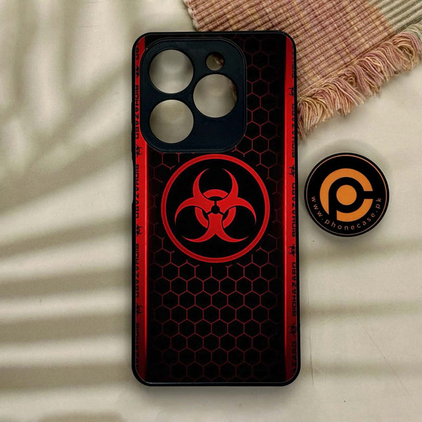 Tecno Spark GO 2024/ Smart 8/ Spark 20/ 20c/ Pop 8/ Hot 40i - Biohazard Sign Design 5 - Premium Metal Printed soft Bumper Shock Proof Case CS-7413