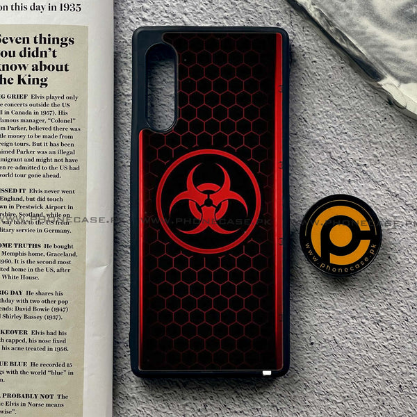 LG Velvet - Biohazard Sign Design 5- Premium Printed Glass soft Bumper shock Proof Case CS-49600