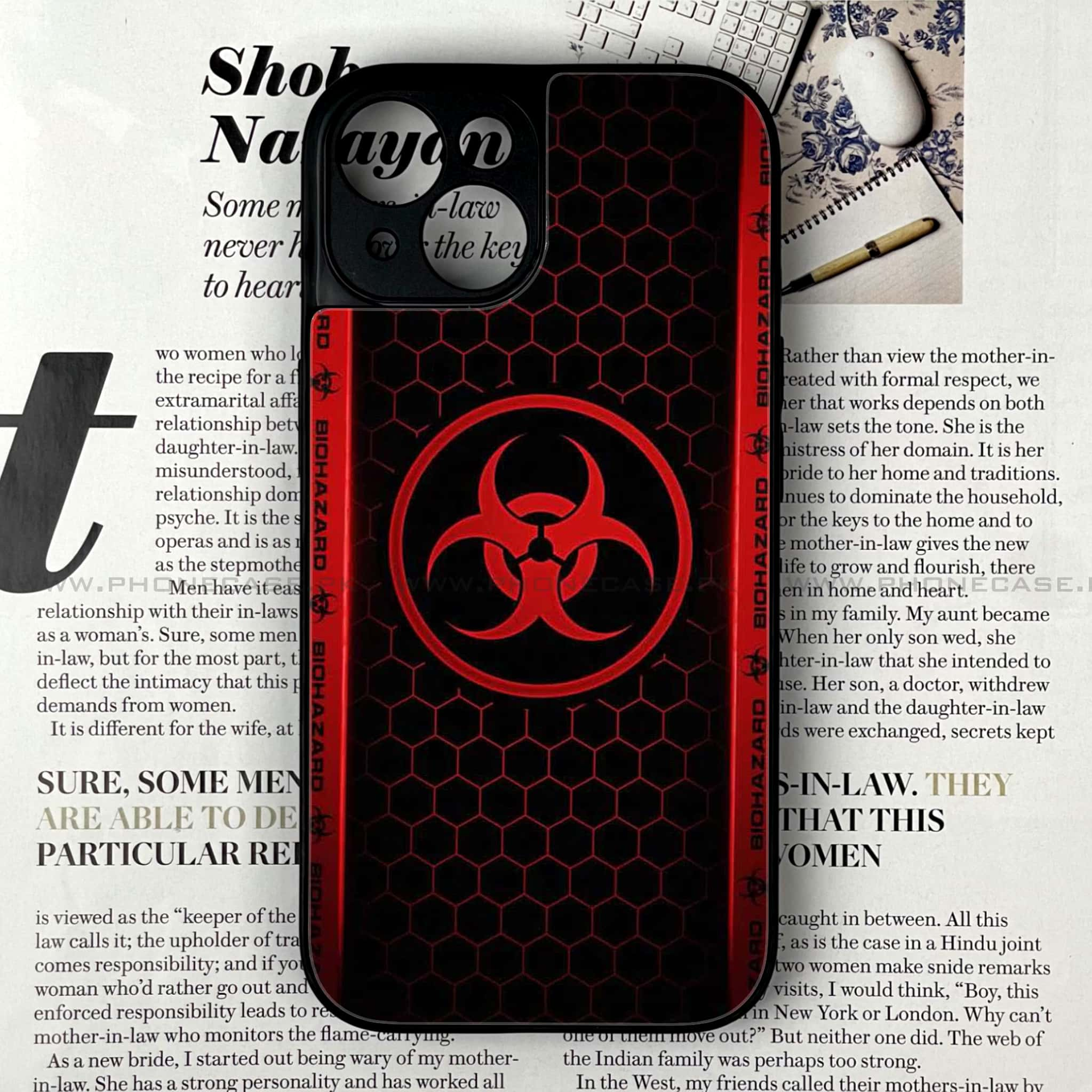 iPhone 15 - Biohazard Sign Series - Premium Printed Glass soft Bumper shock Proof Case