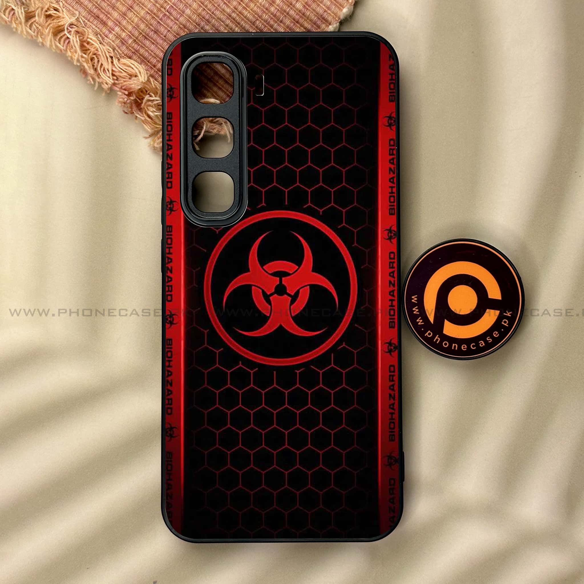 Infinix Hot 60 Pro -  Biohazard Sign Series - Premium Metal Printed soft Bumper shock Proof Case