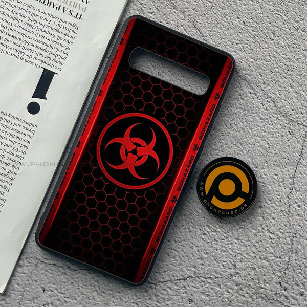 Samsung Galaxy S10 5G  - Biohazard Sign Design 5  - Premium Printed Glass soft Bumper shock Proof Case CS-42492