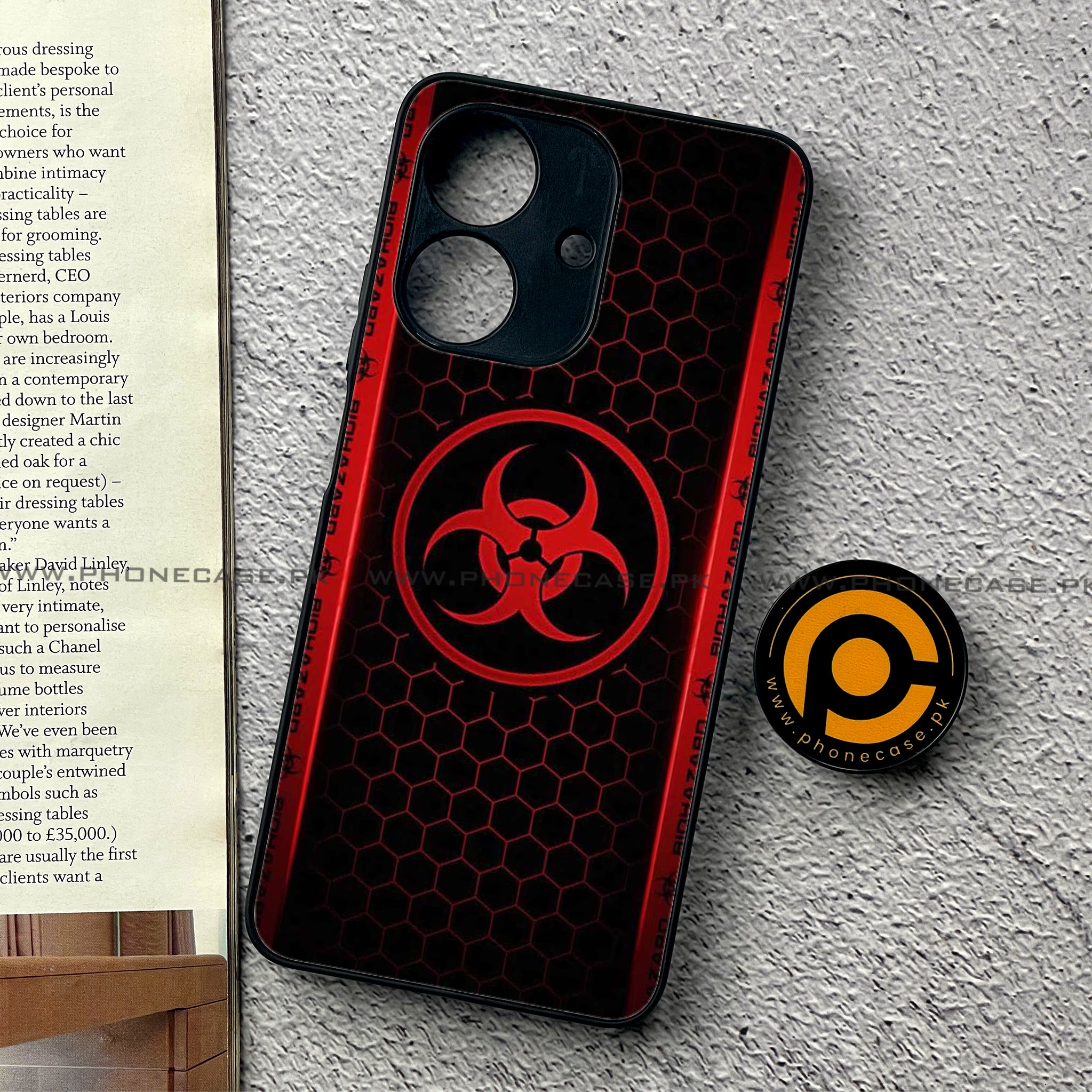 Realme Note 60 - Biohazard Sign Series - Premium Printed Glass soft Bumper shock Proof Case