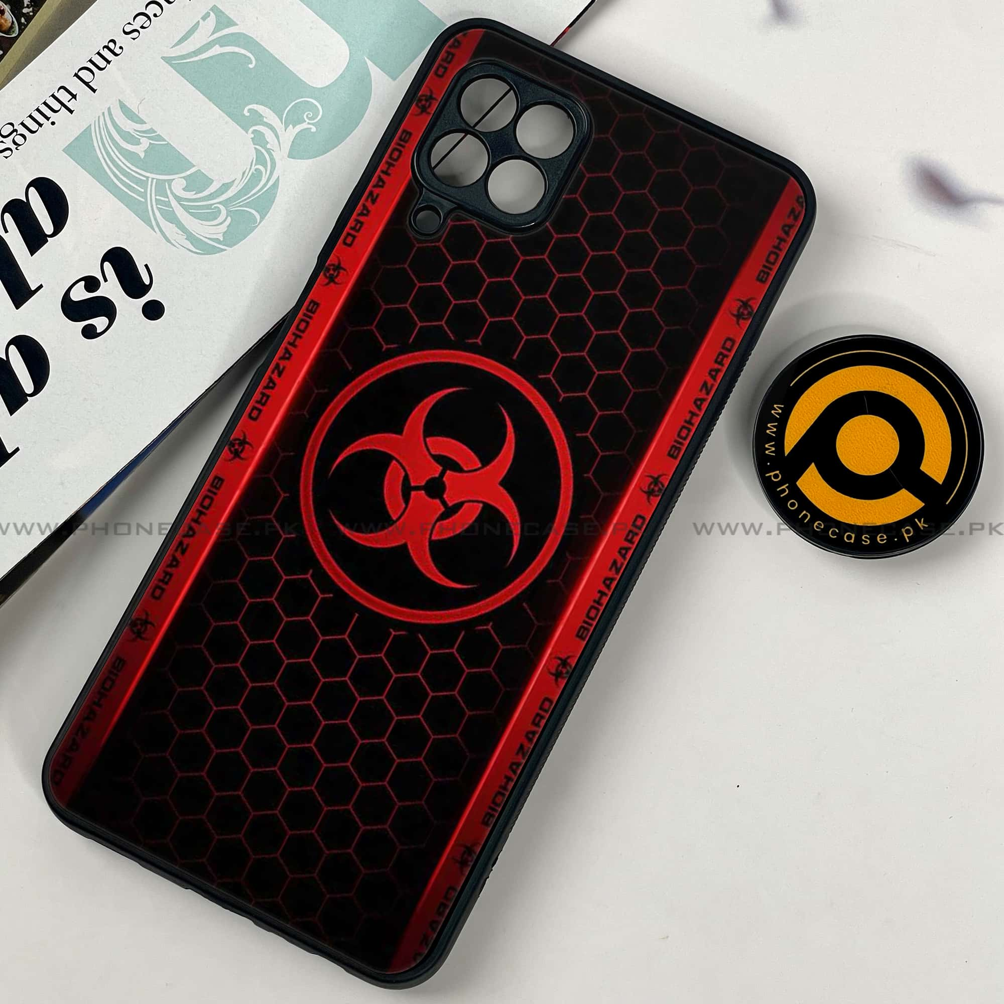 Samsung Galaxy A22 - Biohazard Sign Series - Premium Printed Glass soft Bumper shock Proof Case