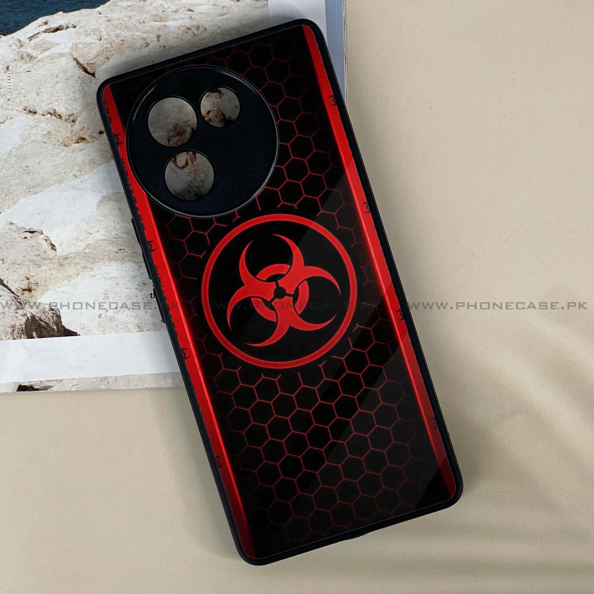 Vivo V30E - Biohazard Sign Series - Premium Printed Metal soft Bumper shock Proof Case