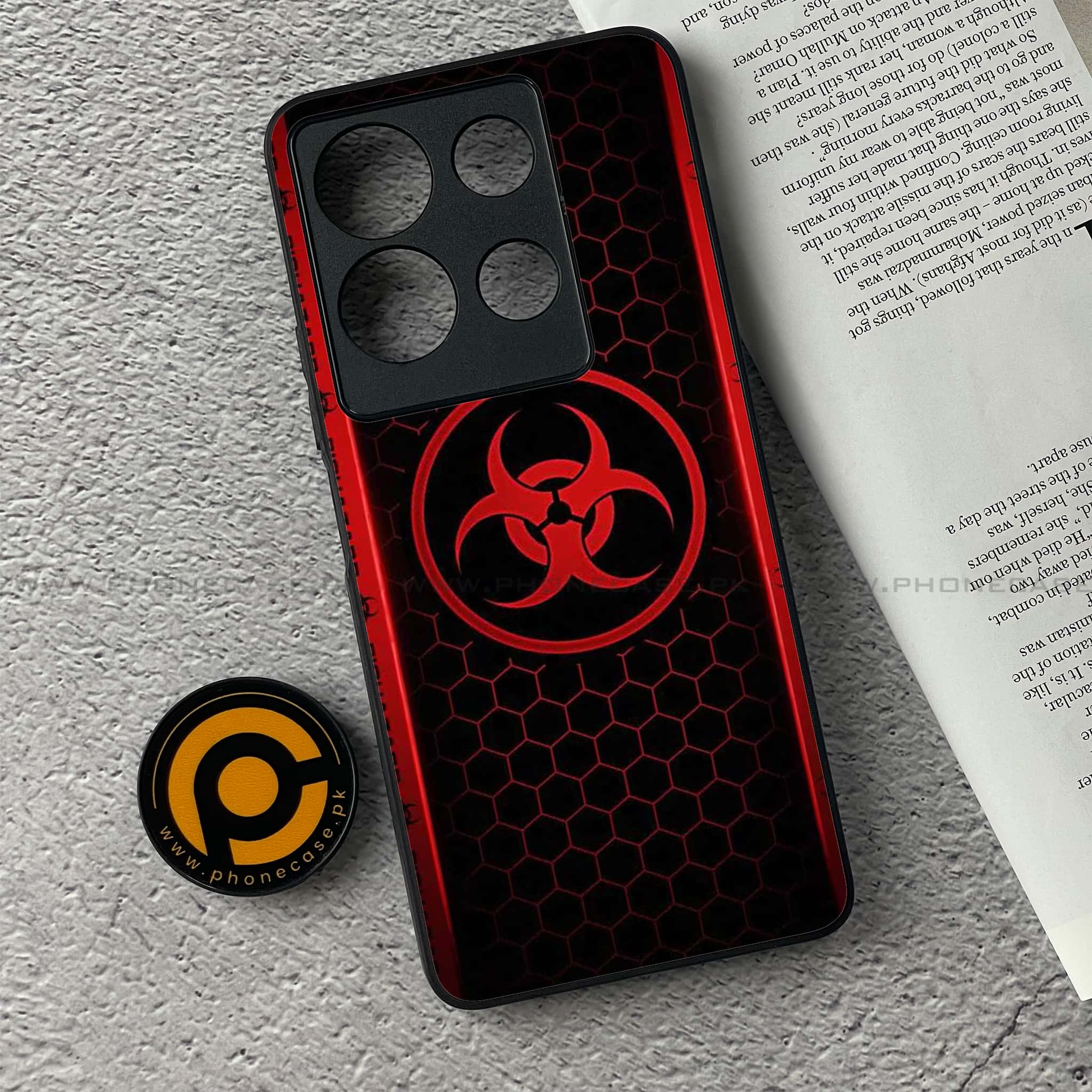 Infinix Note 30 - Biohazard Sign Series - Premium Printed Glass soft Bumper shock Proof Case