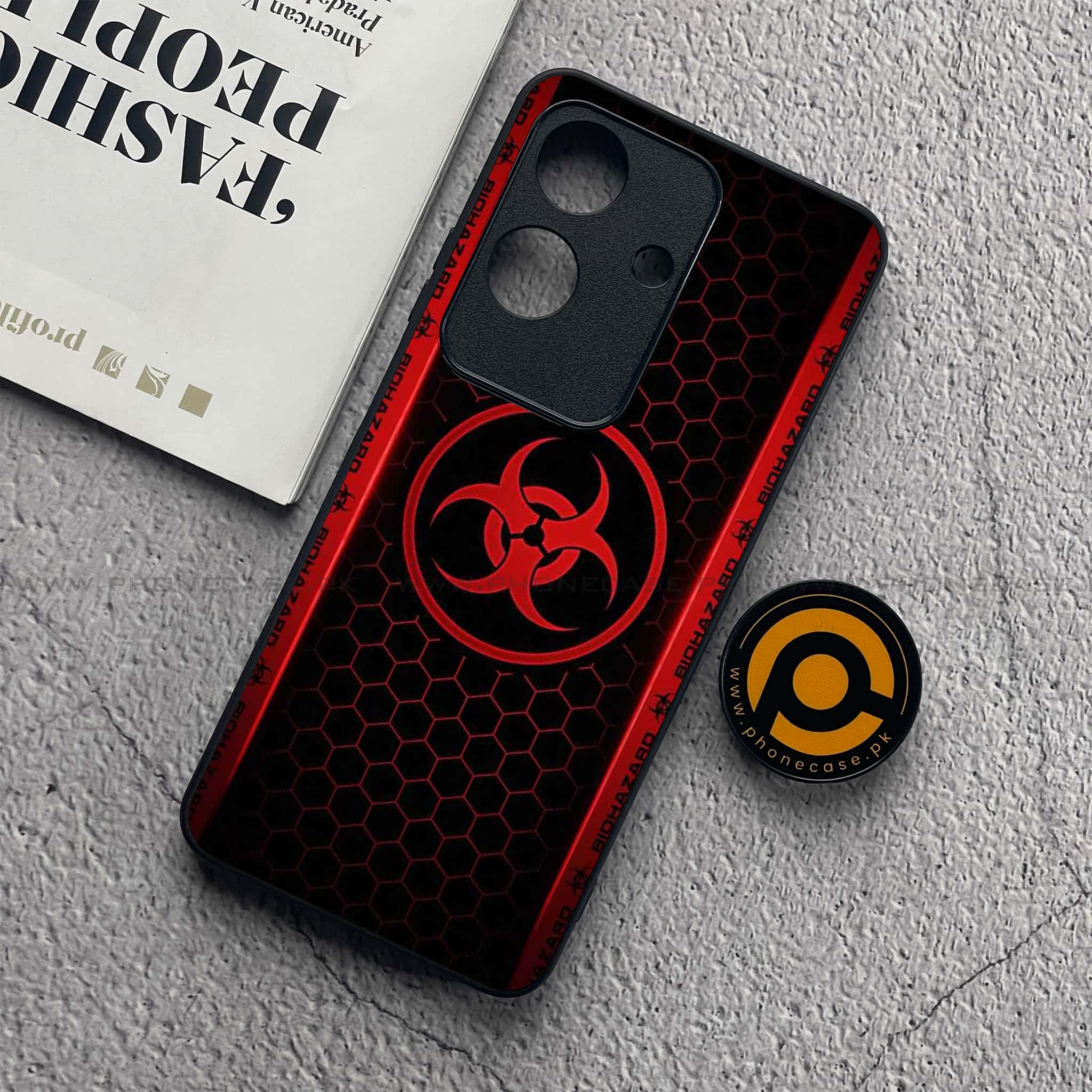 Realme Note 60x - Biohazard Sign Series - Premium Printed Glass soft Bumper shock Proof Case