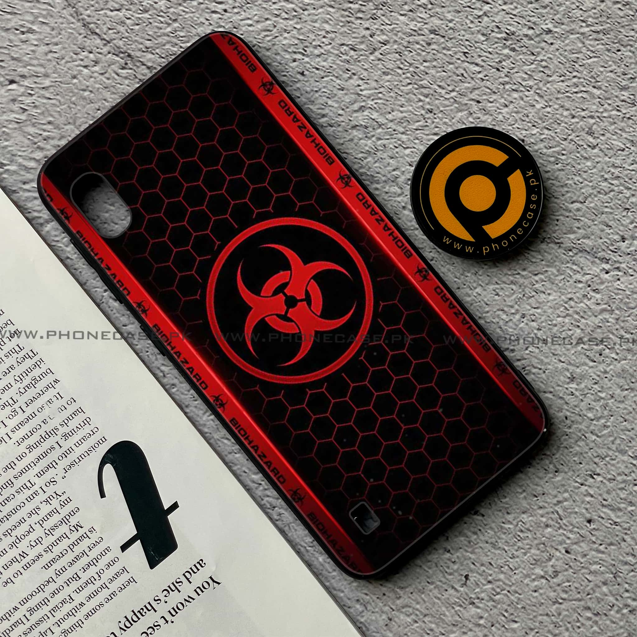 Samsung Galaxy A10 - Biohazard Sign Series - Premium Printed Glass soft Bumper shock Proof Case