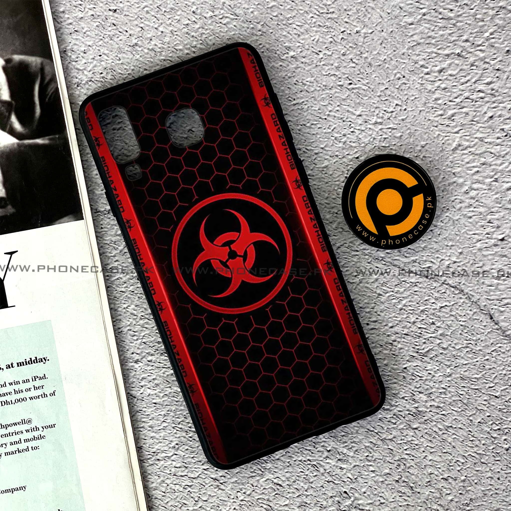 Samsung Galaxy A8 Star(A9 Star) - Biohazard Sign Series - Premium Printed Glass soft Bumper shock Proof Case