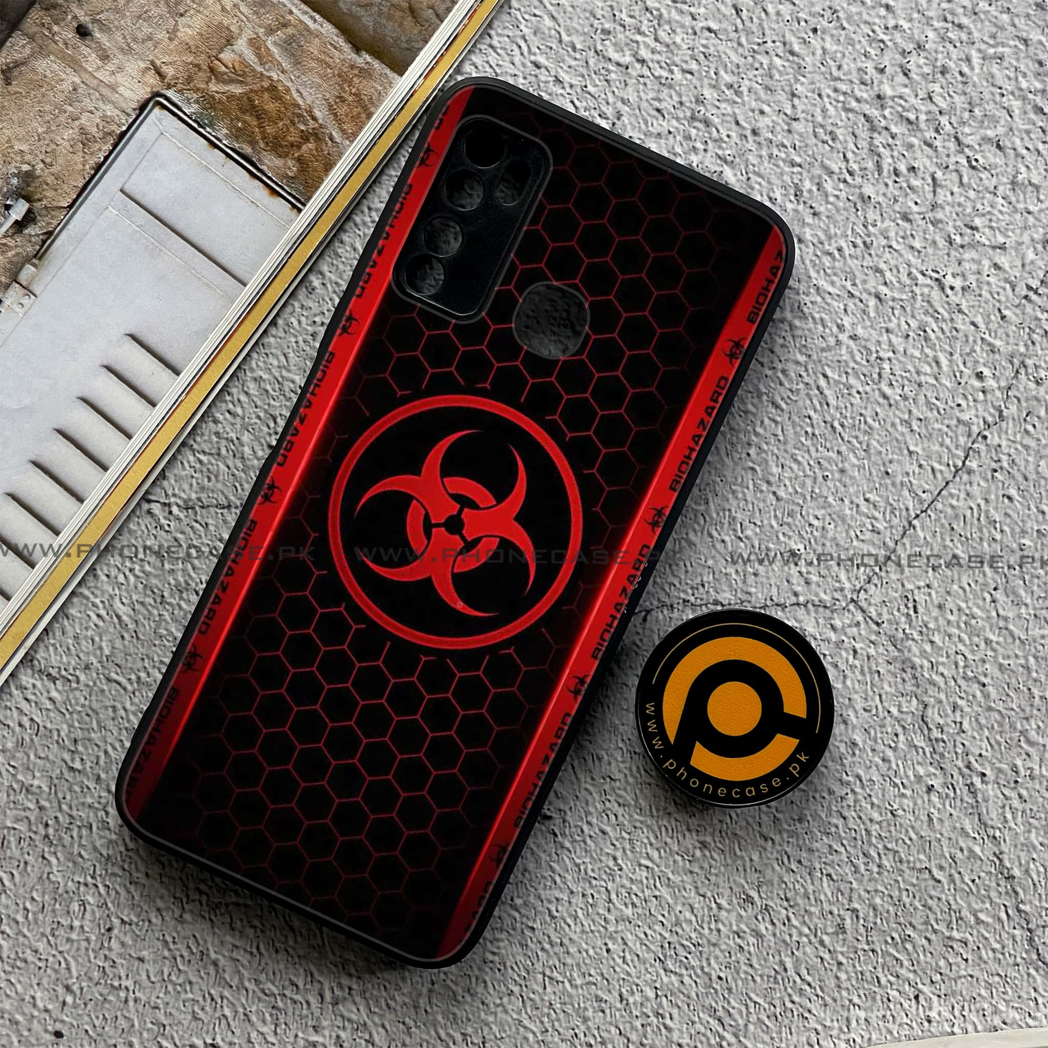 Infinix Note 7 Lite - Biohazard Sign Series - Premium Printed Metal soft Bumper shock Proof Case