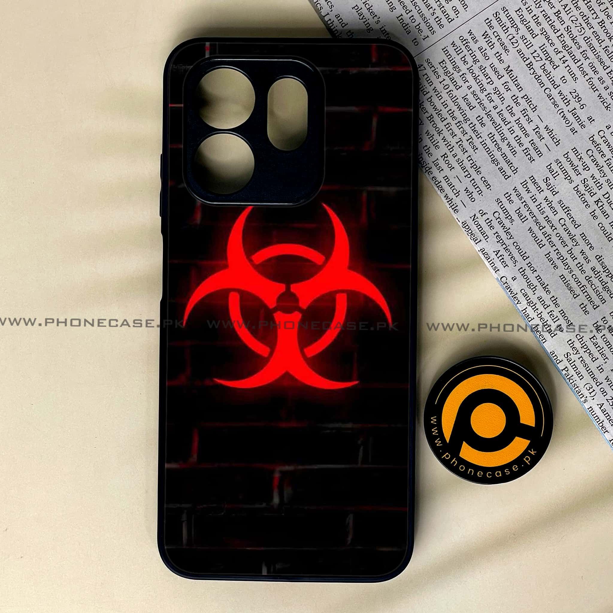 Infinix Smart 9 HD - Biohazard Sign Series - Premium Metal Printed soft Bumper shock Proof Case
