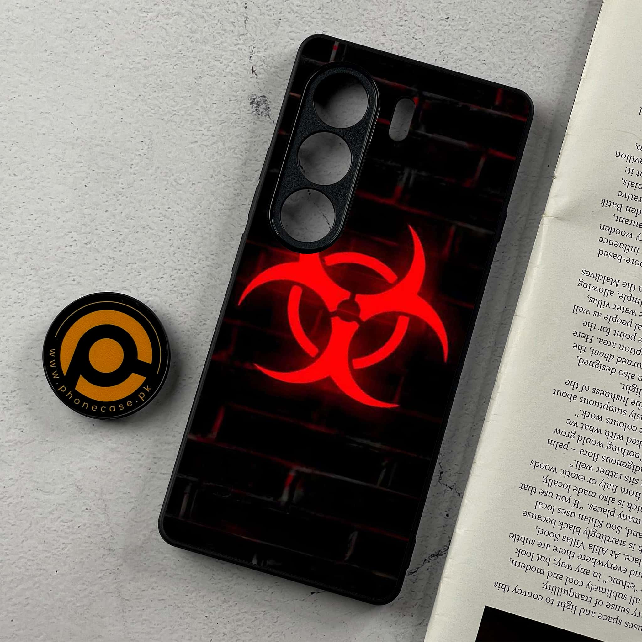 Tecno Camon 40 - Biohazard Sign Series - Premium Metal Printed Soft Bumper Shockproof Case