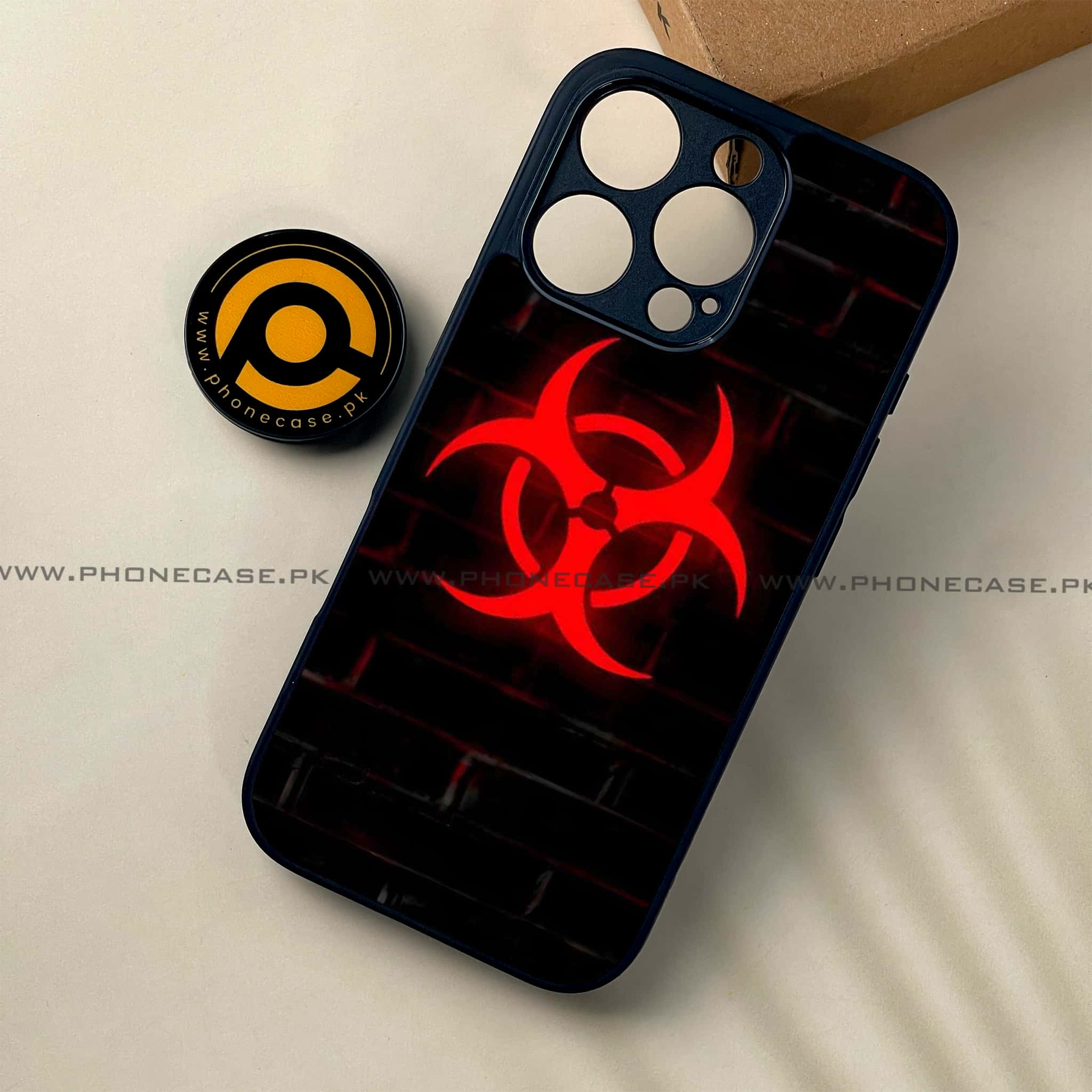 iPhone 16 Pro - Biohazard Sign Series - Premium Printed Glass soft Bumper shock Proof Case