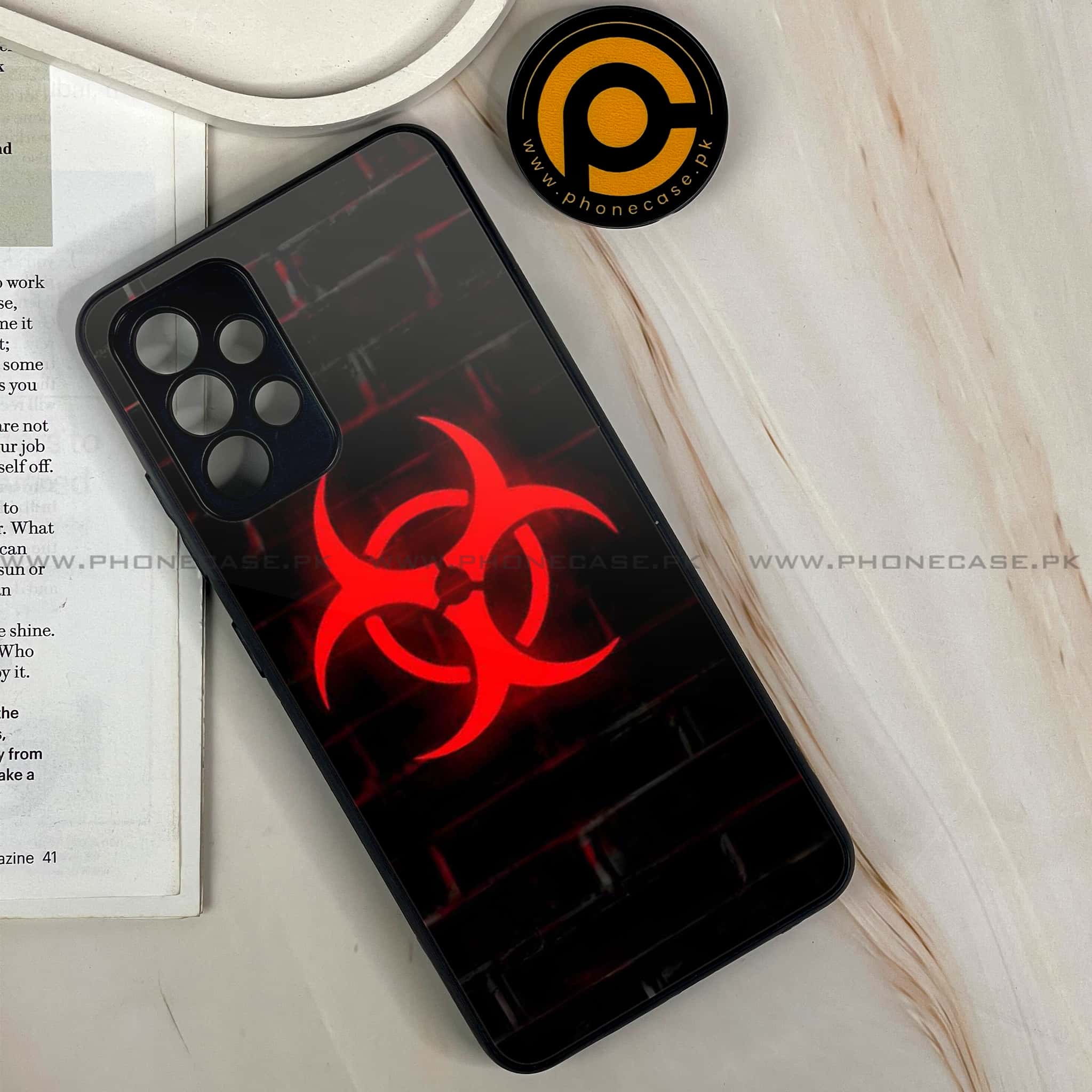 Samsung Galaxy A13-  Biohazard Sign Series - Premium Printed Glass soft Bumper shock Proof Case