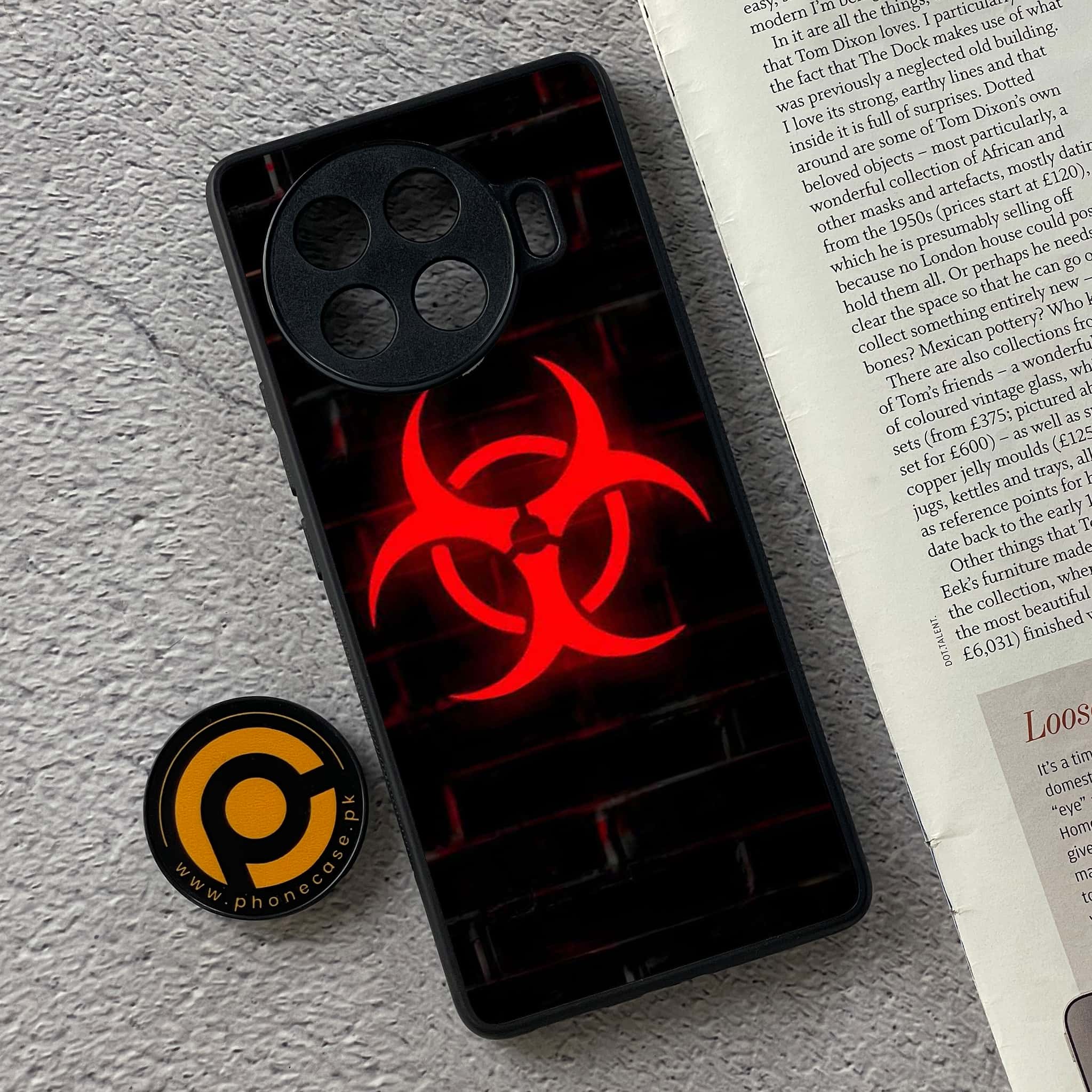 Tecno Spark 20 pro plus - Biohazard Sign Series - Premium Printed Glass soft Bumper shock Proof Case