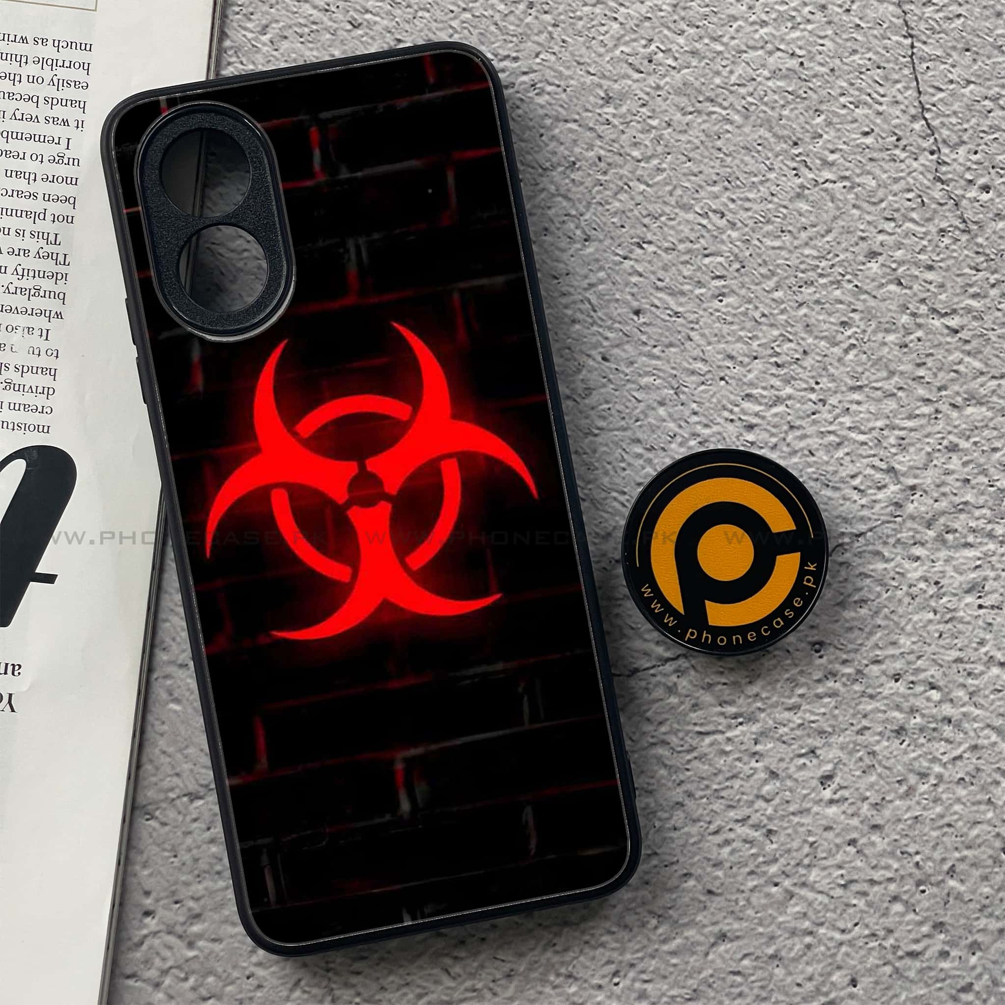Oppo A18 4G - Biohazard Sign Series - Premium Printed Glass soft Bumper shock Proof Case