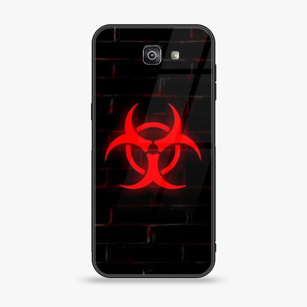 Galaxy J7 Prime 2018 - Biohazard Sign Design 6- Premium Printed Glass soft Bumper shock Proof Case CS-12554