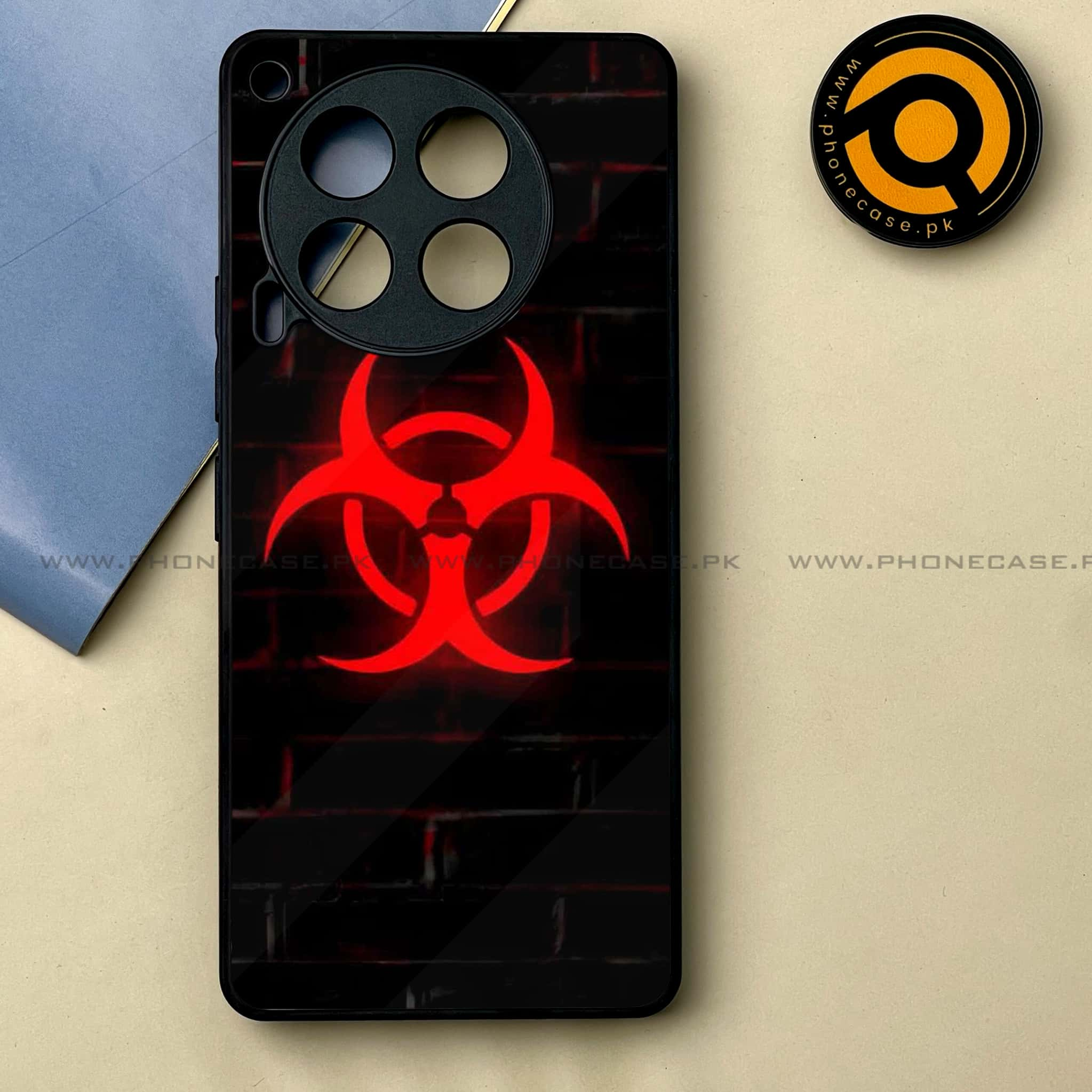 Tecno Camon 30 - Biohazard Sign Series -  Premium Printed Metal soft Bumper shock Proof Case