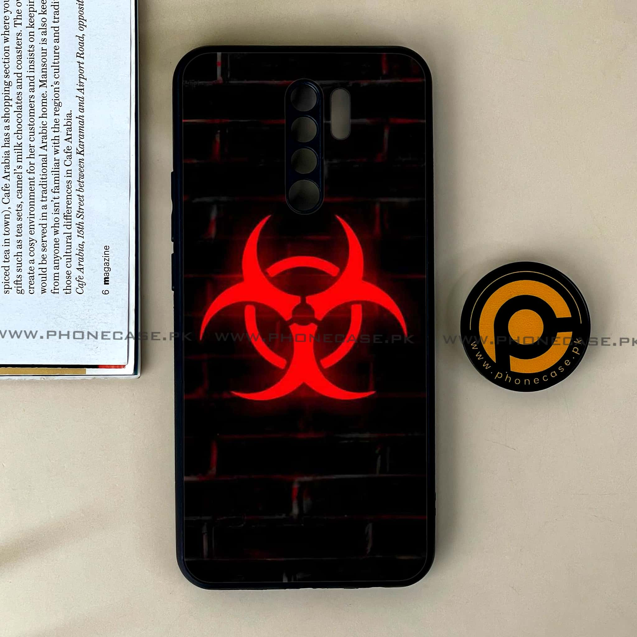 Xiaomi Redmi 9 - Biohazard Sign Series - Premium Printed Glass soft Bumper shock Proof Case