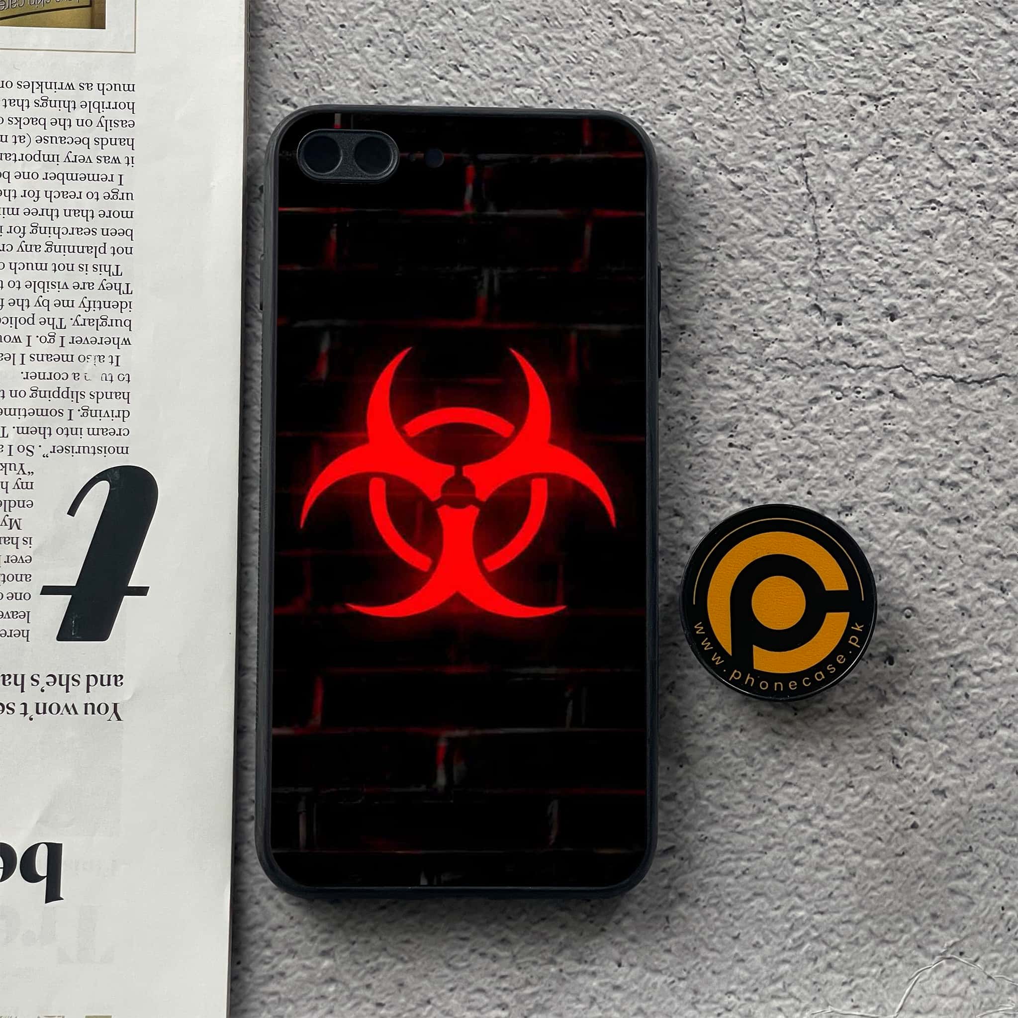 iPhone 8 Plus  - Biohazard Sign Series - Premium Printed Glass soft Bumper shock Proof Case