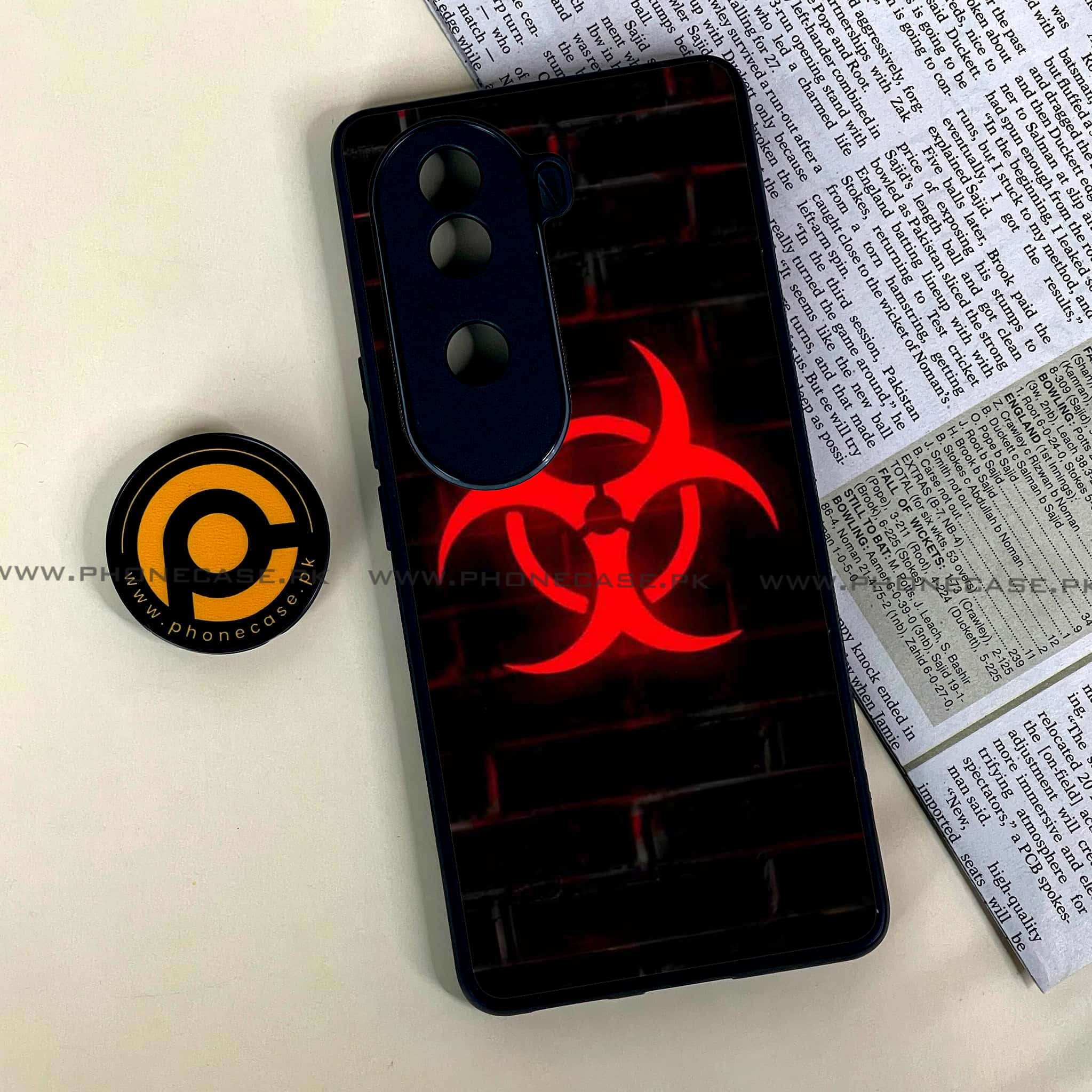 Vivo V40e - Biohazard Sign Series - Premium Printed Glass soft Bumper shock Proof Case