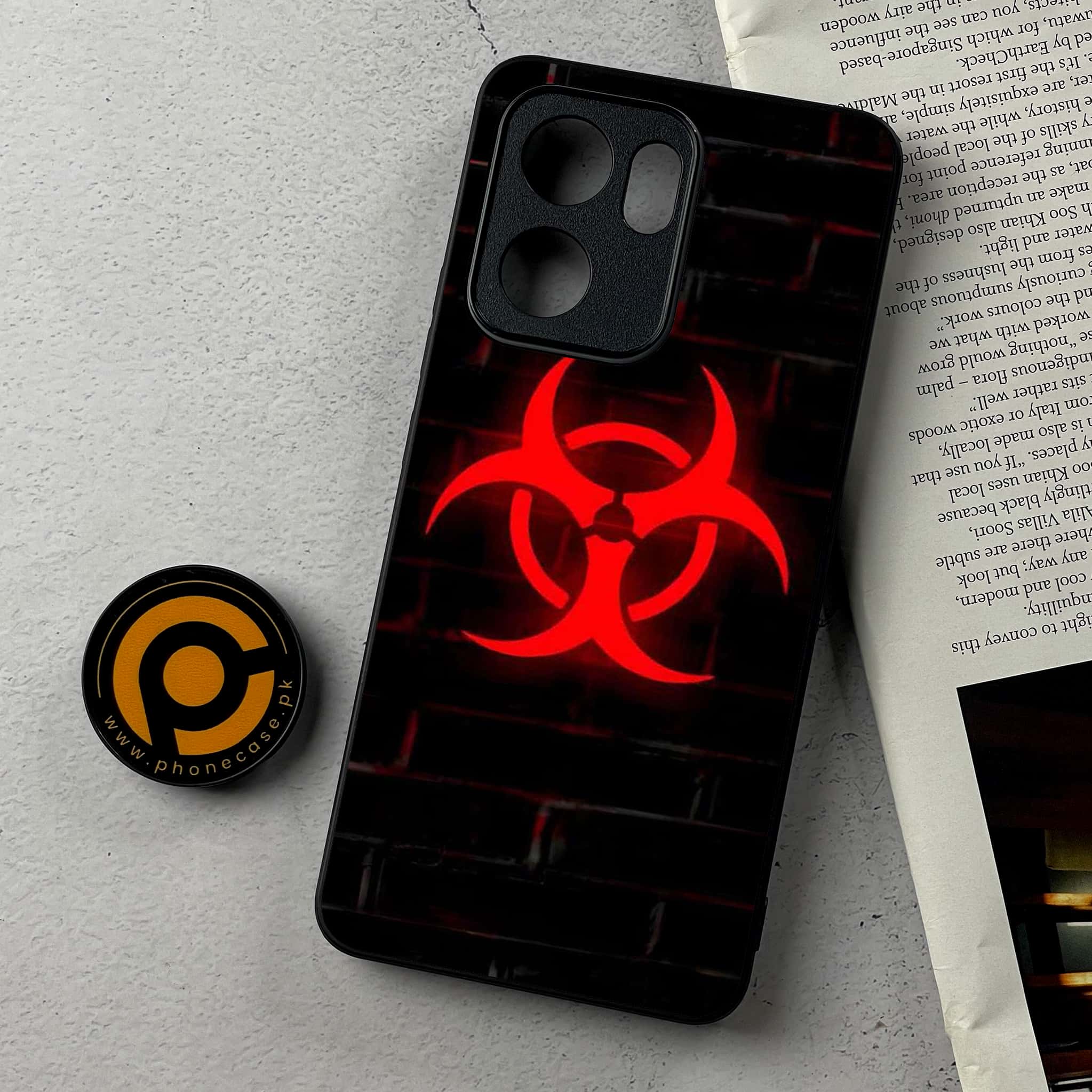 Oppo Reno 13F - Biohazard Sign Series - Premium Metal Printed Soft Bumper Shockproof Case