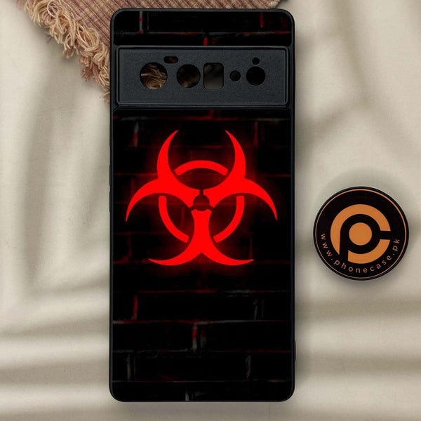 Google Pixel 6 Pro - Biohazard Sign Design 6- Premium Metal Printed soft Bumper Shock Proof Case CS-44433