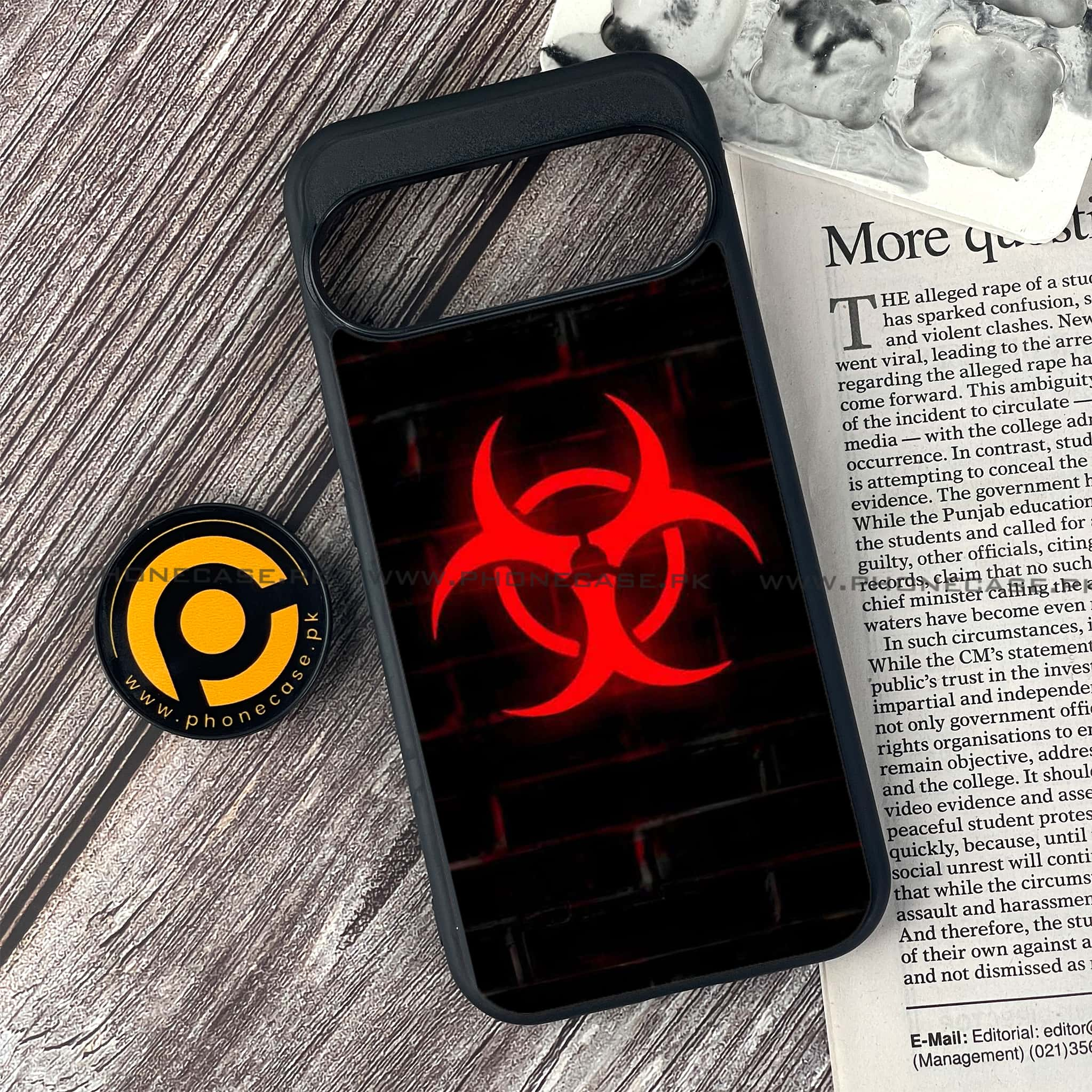 Google Pixel 9 Pro - Biohazard Sign Series - Premium Printed Glass soft Bumper shock Proof Case