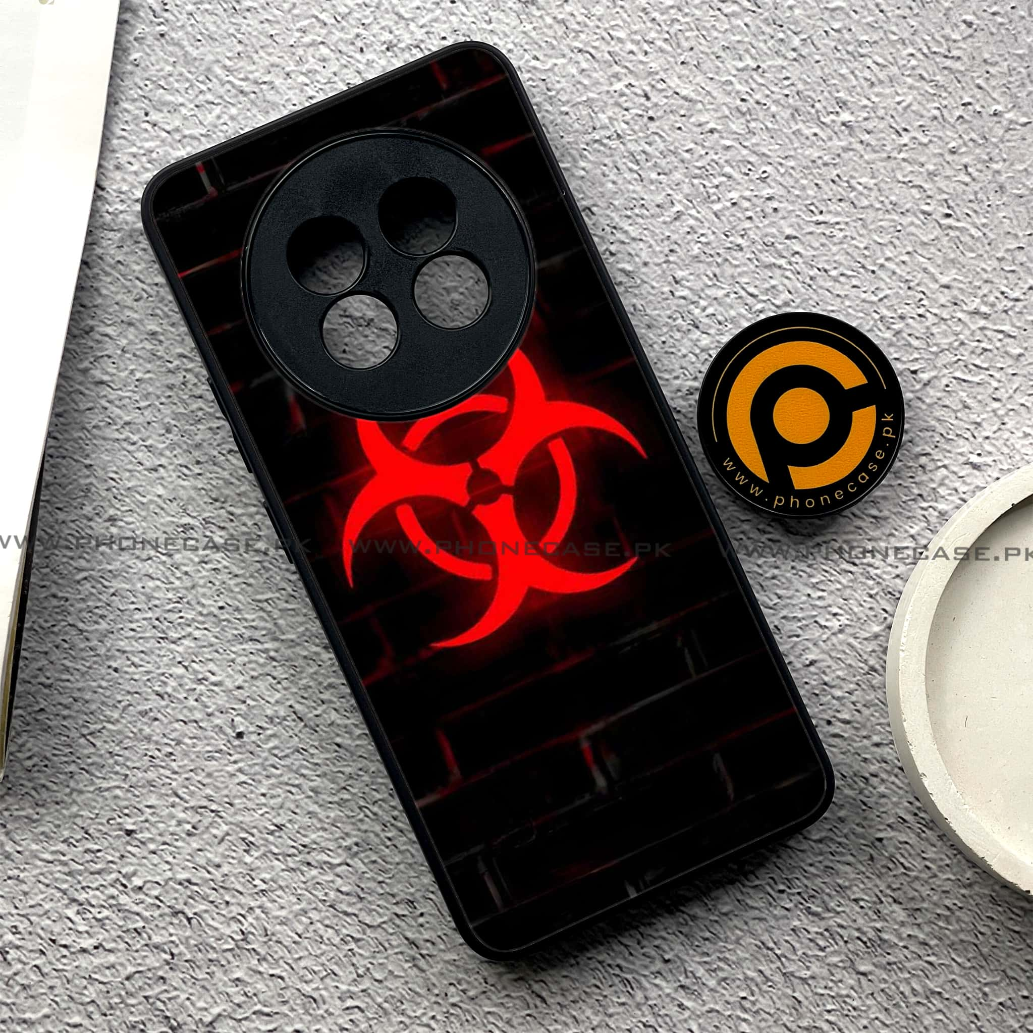 Realme 13 Plus - Biohazard Sign Series - Premium Printed Glass soft Bumper shock Proof Case