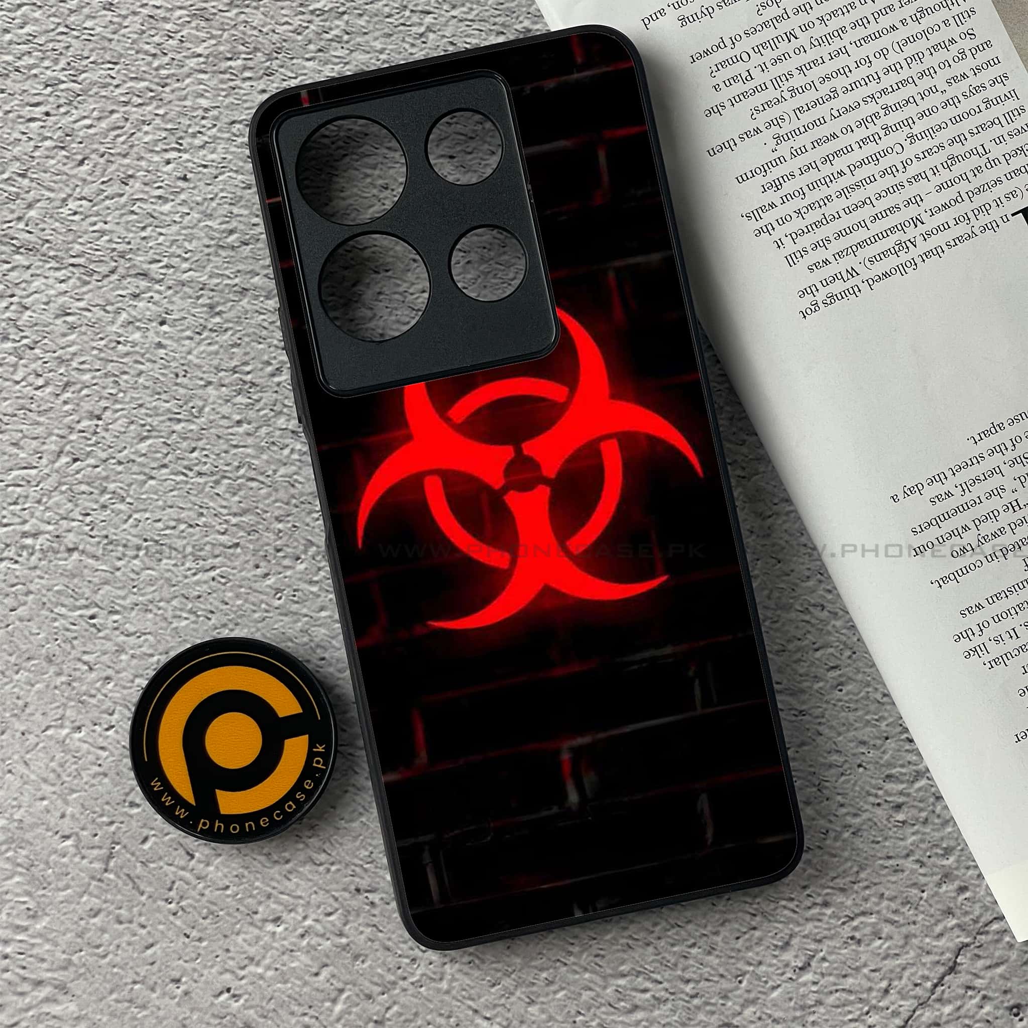 Infinix Note 30 - Biohazard Sign Series - Premium Printed Glass soft Bumper shock Proof Case