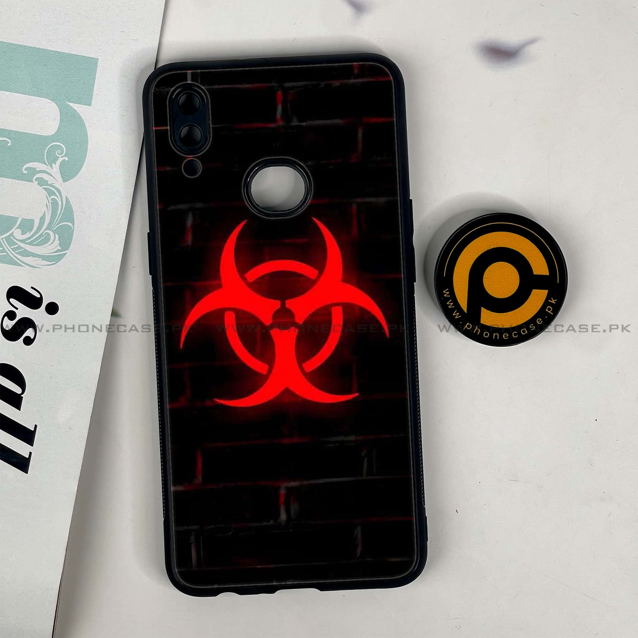 Galaxy A10s - Biohazard Sign Series - Premium Printed Glass soft Bumper shock Proof Case