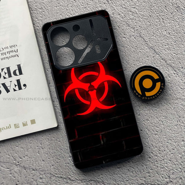 Tecno Pova 6 - Biohazard Sign Design 6 - Premium Printed Glass soft Bumper shock Proof Case CS-40966