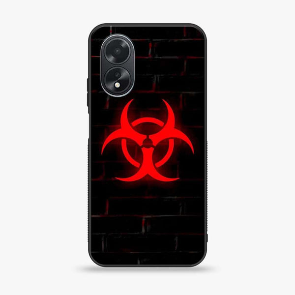 Oppo A18 4G/A38 4G - Biohazard Sign Design 6- Premium Printed Glass soft Bumper shock Proof Case CS-12581