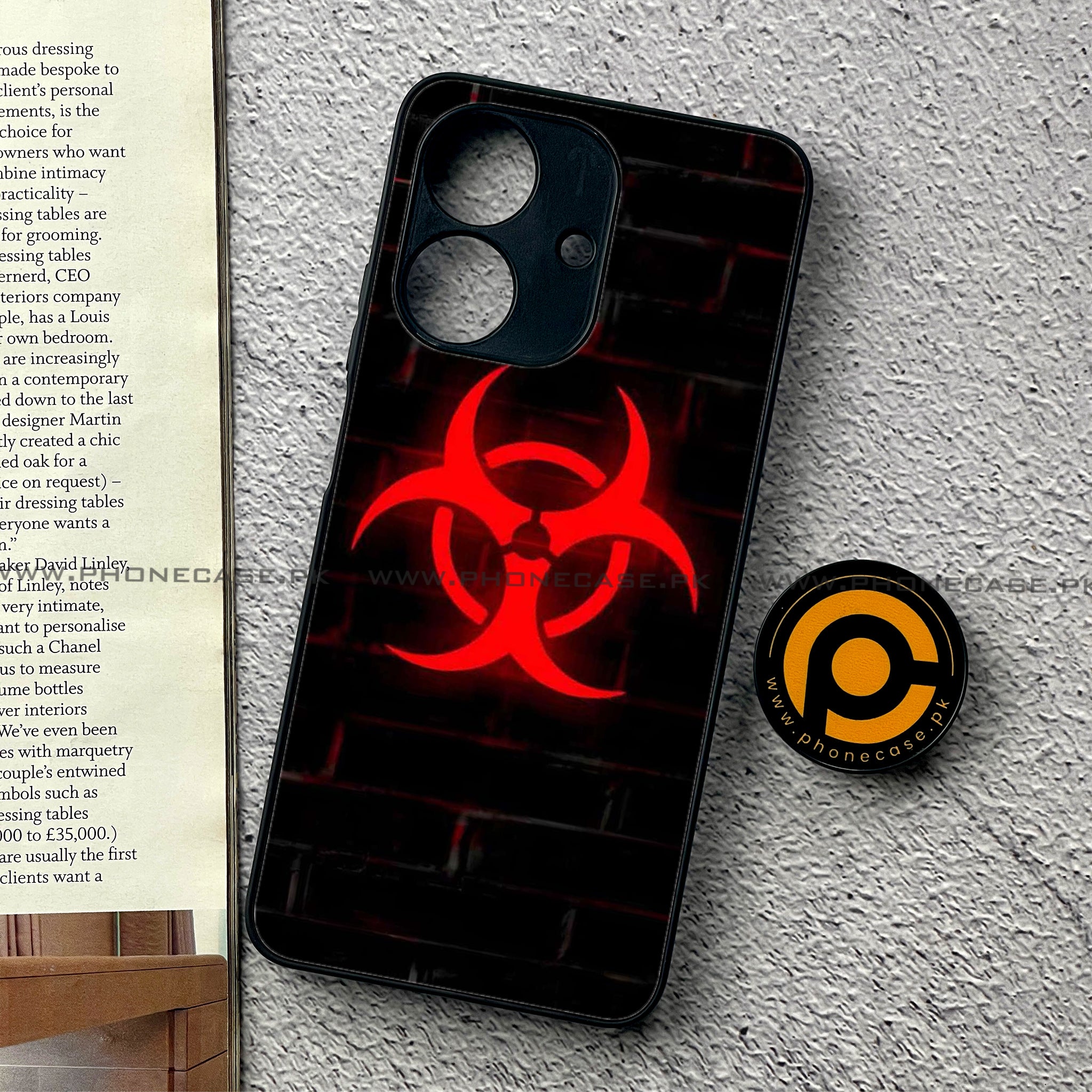 Realme Note 60 - Biohazard Sign Series - Premium Printed Glass soft Bumper shock Proof Case