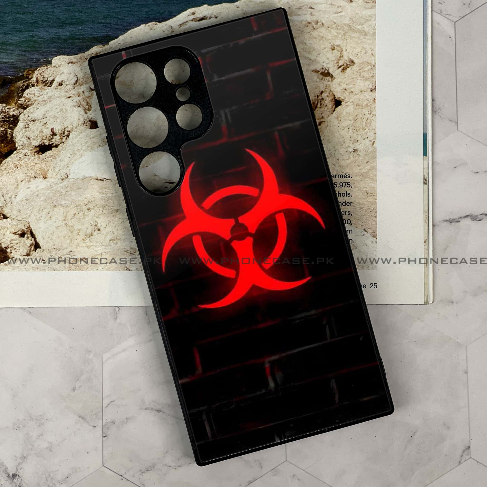 Samsung Galaxy S24 Ultra - Biohazard Sign Series - Premium Printed Glass soft Bumper shock Proof Case