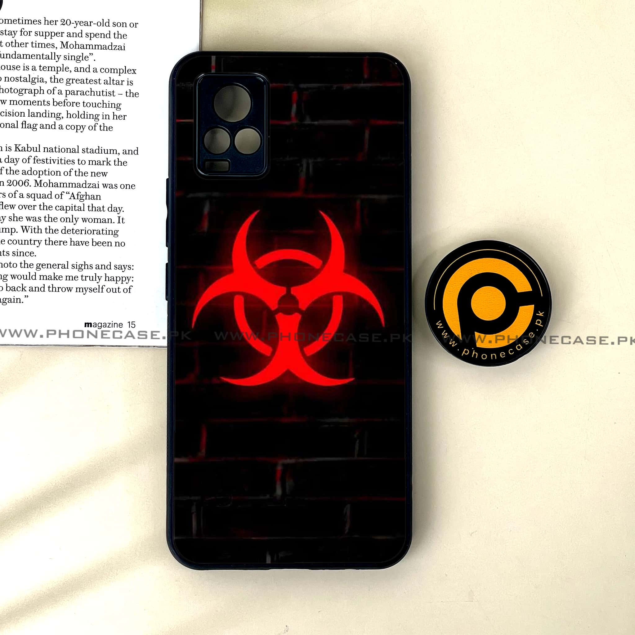 Vivo V20 - Biohazard Sign Series - Premium Printed Glass soft Bumper shock Proof Case