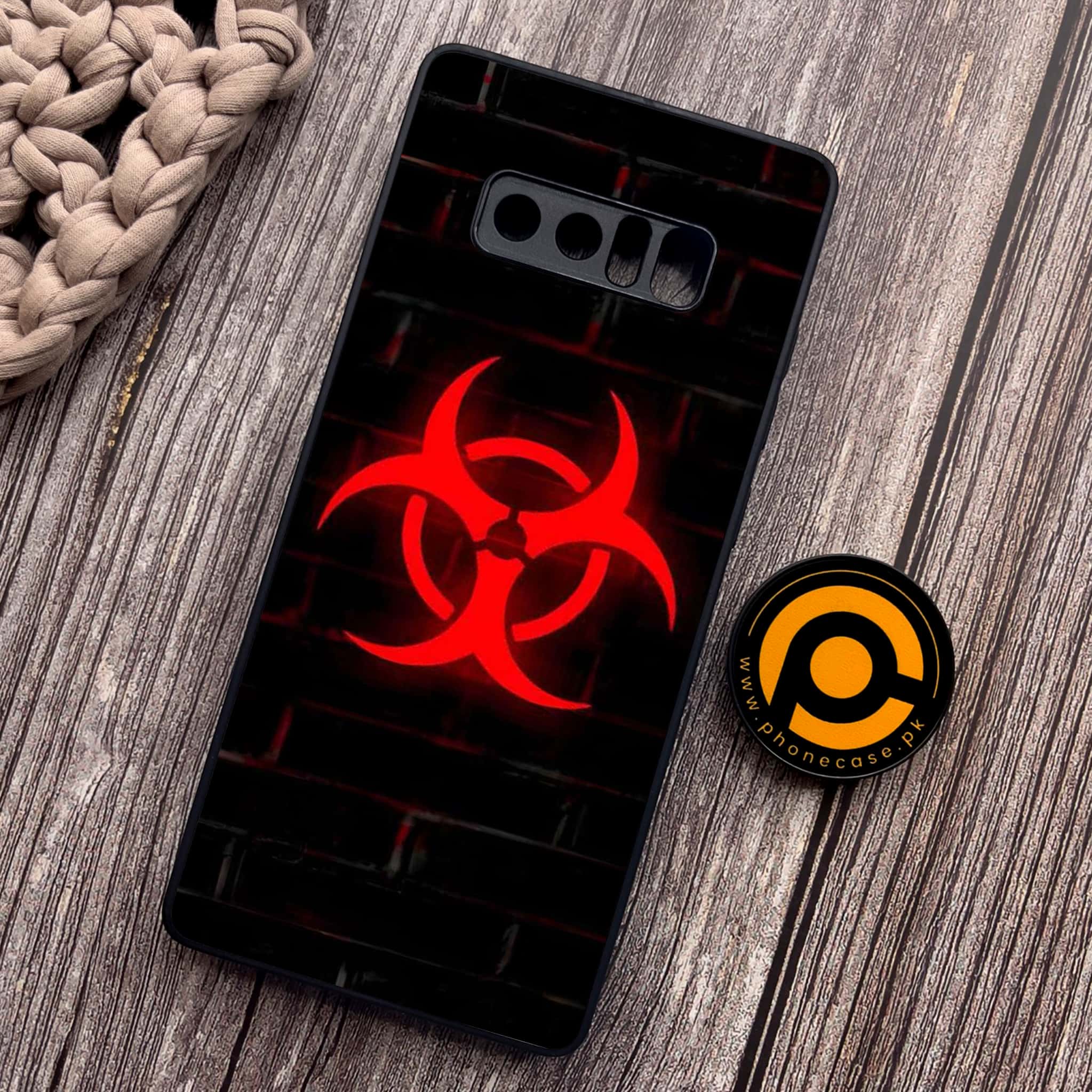 Samsung Galaxy Note 8 - Biohazard Sign Series - Premium Metal Printed soft Bumper shock Proof Case