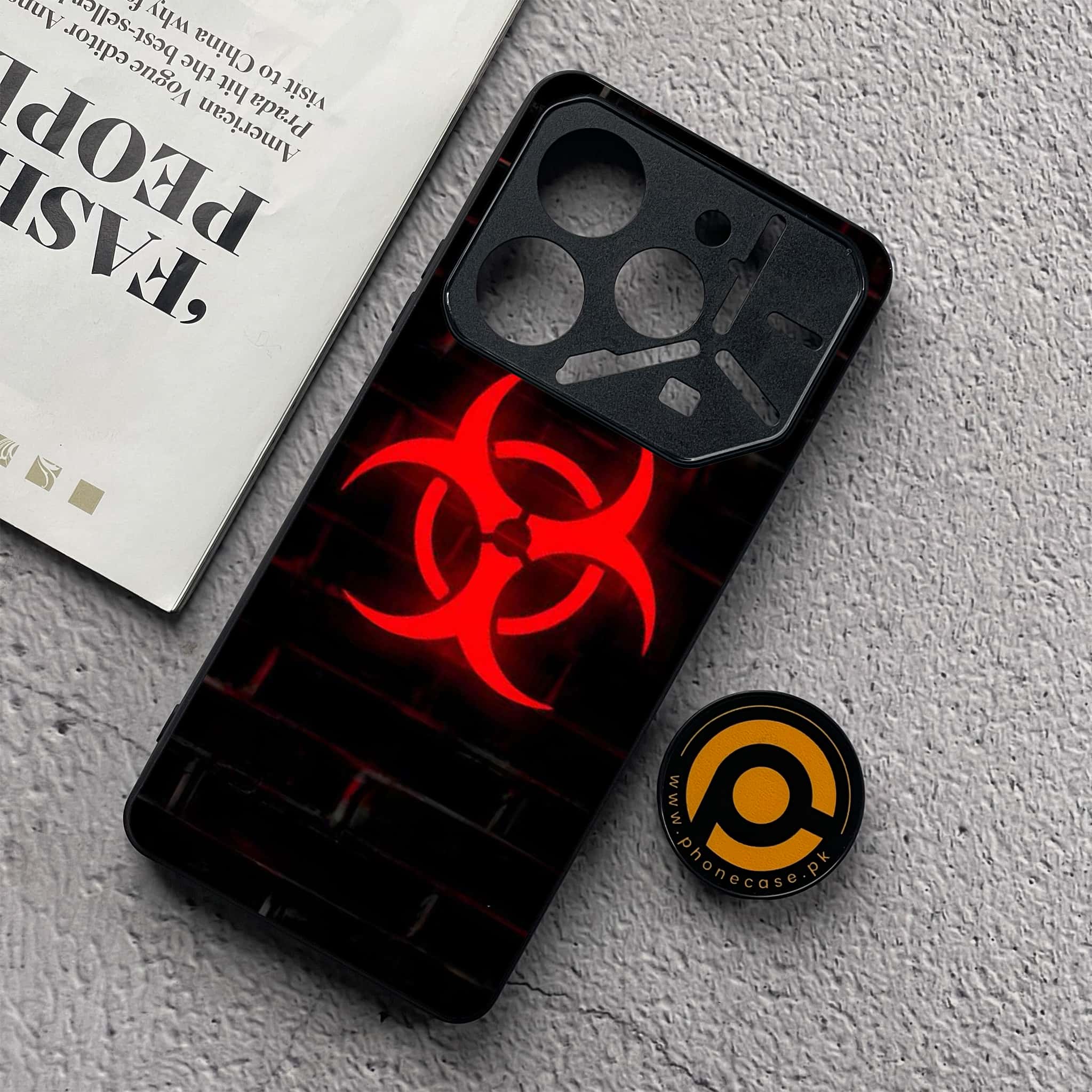 Tecno Pova 6 Neo - Biohazard Sign Series - Premium Metal  Printed soft Bumper shock Proof Case