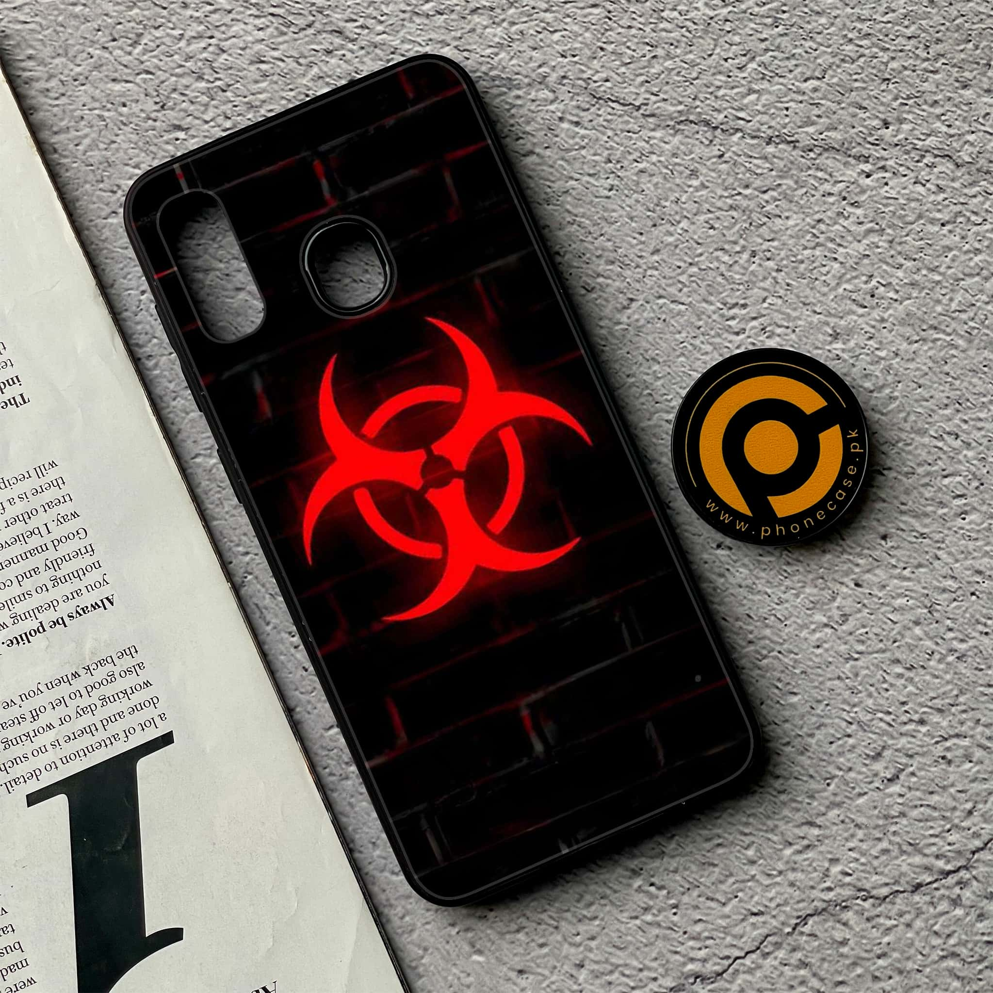 Galaxy A20/A30 - Biohazard Sign Series - Premium Printed Glass soft Bumper shock Proof Case