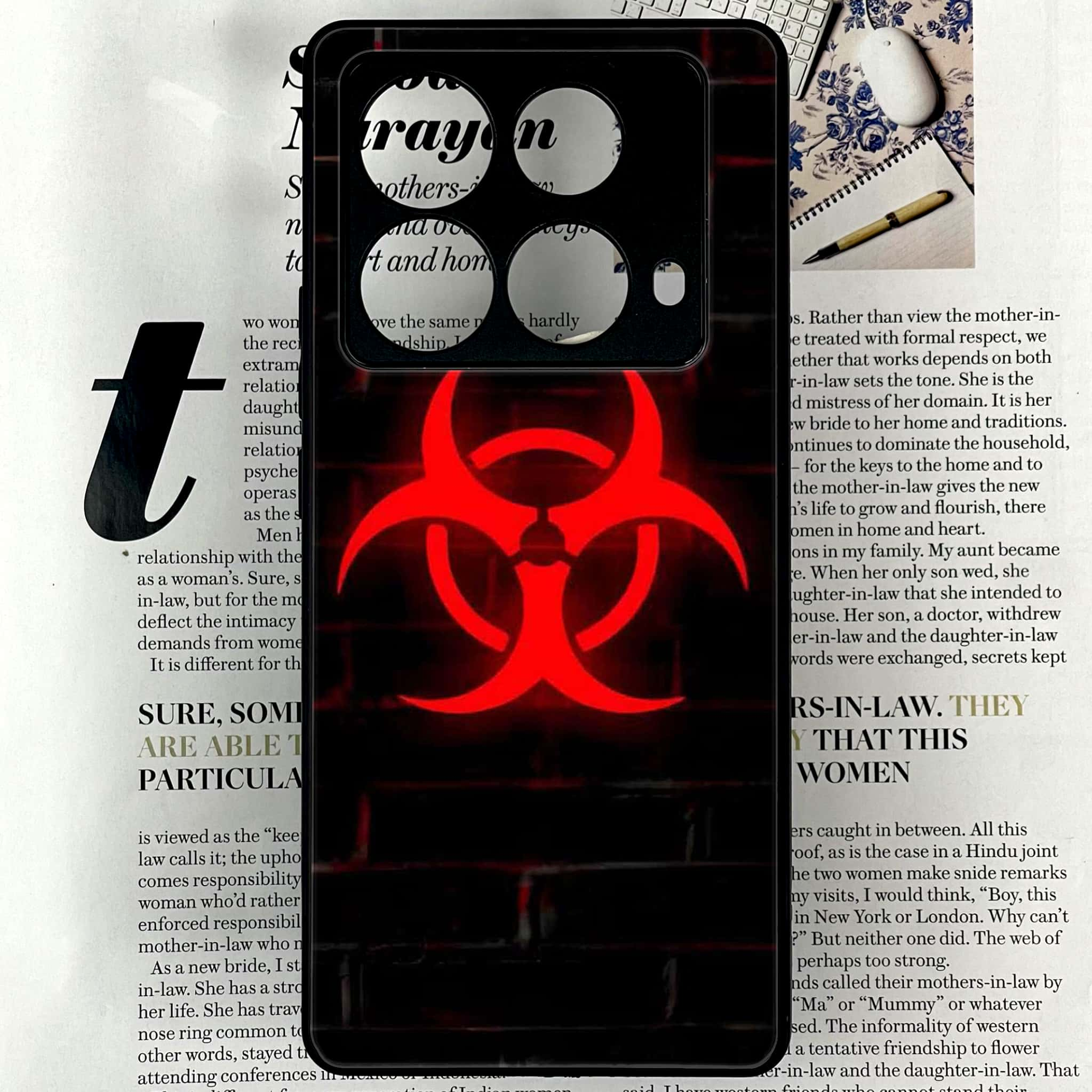 Infinix Note 40 4G - Biohazard Sign Series - Premium Printed Glass soft Bumper shock Proof Case