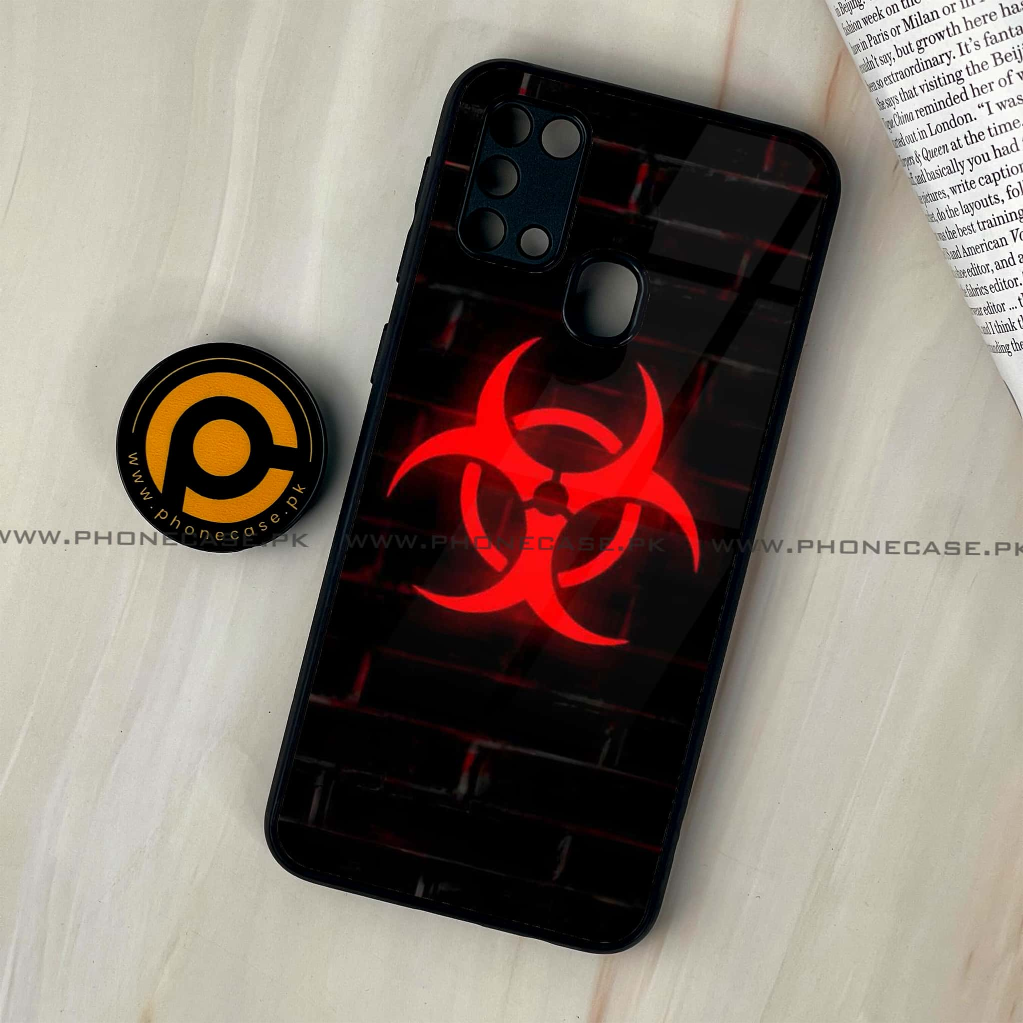 Galaxy M31 - Biohazard Sign Series - Premium Printed Glass soft Bumper shock Proof Case