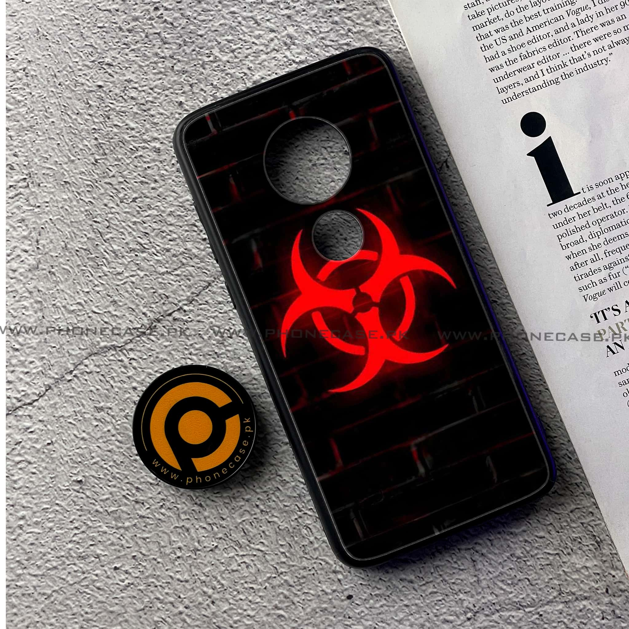 Moto G7 - Biohazard Sign Series - Premium Printed Glass soft Bumper shock Proof Case