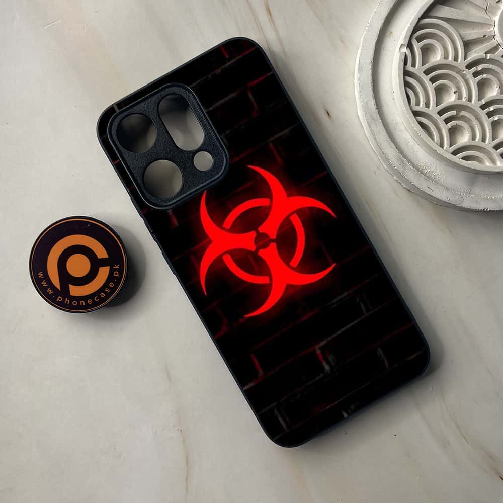 Oppo Reno 14 5G - Biohazard Sign Series - Premium Metal Printed soft Bumper shock Proof Case