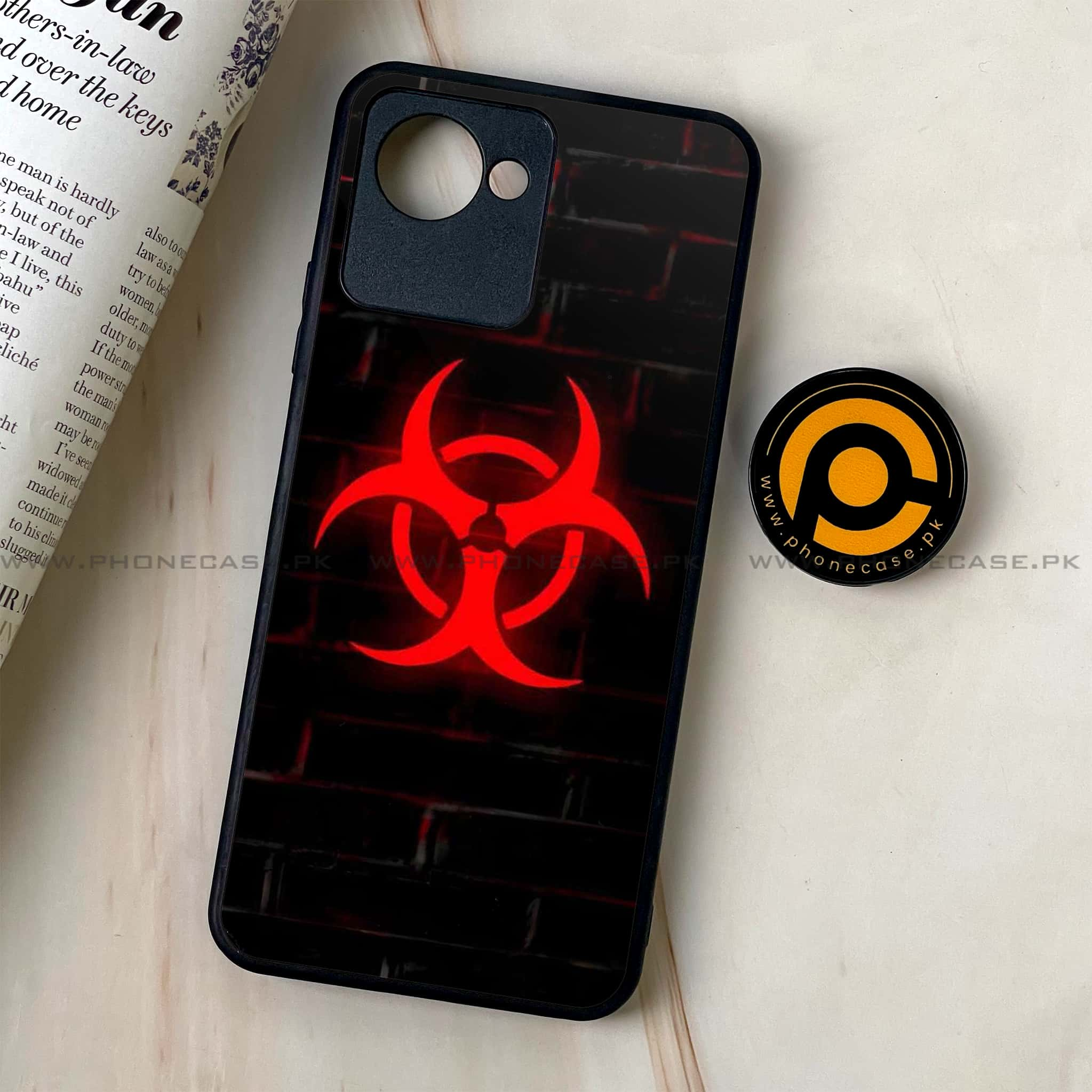 Realme C30 - Biohazard Sign Series - Premium Printed Glass soft Bumper shock Proof Case