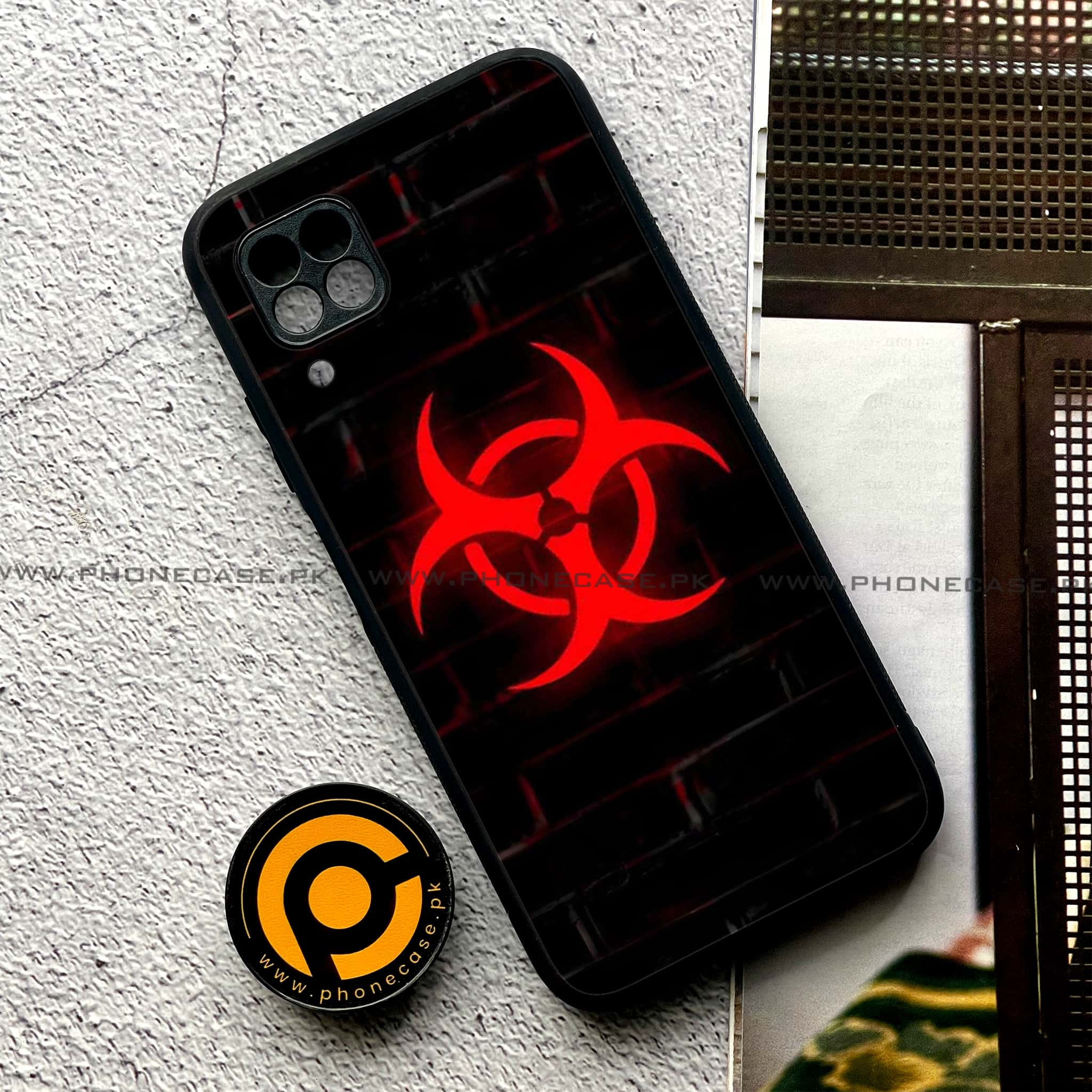 Huawei P40 Lite - Biohazard Sign Series - Premium Printed Glass soft Bumper shock Proof Case