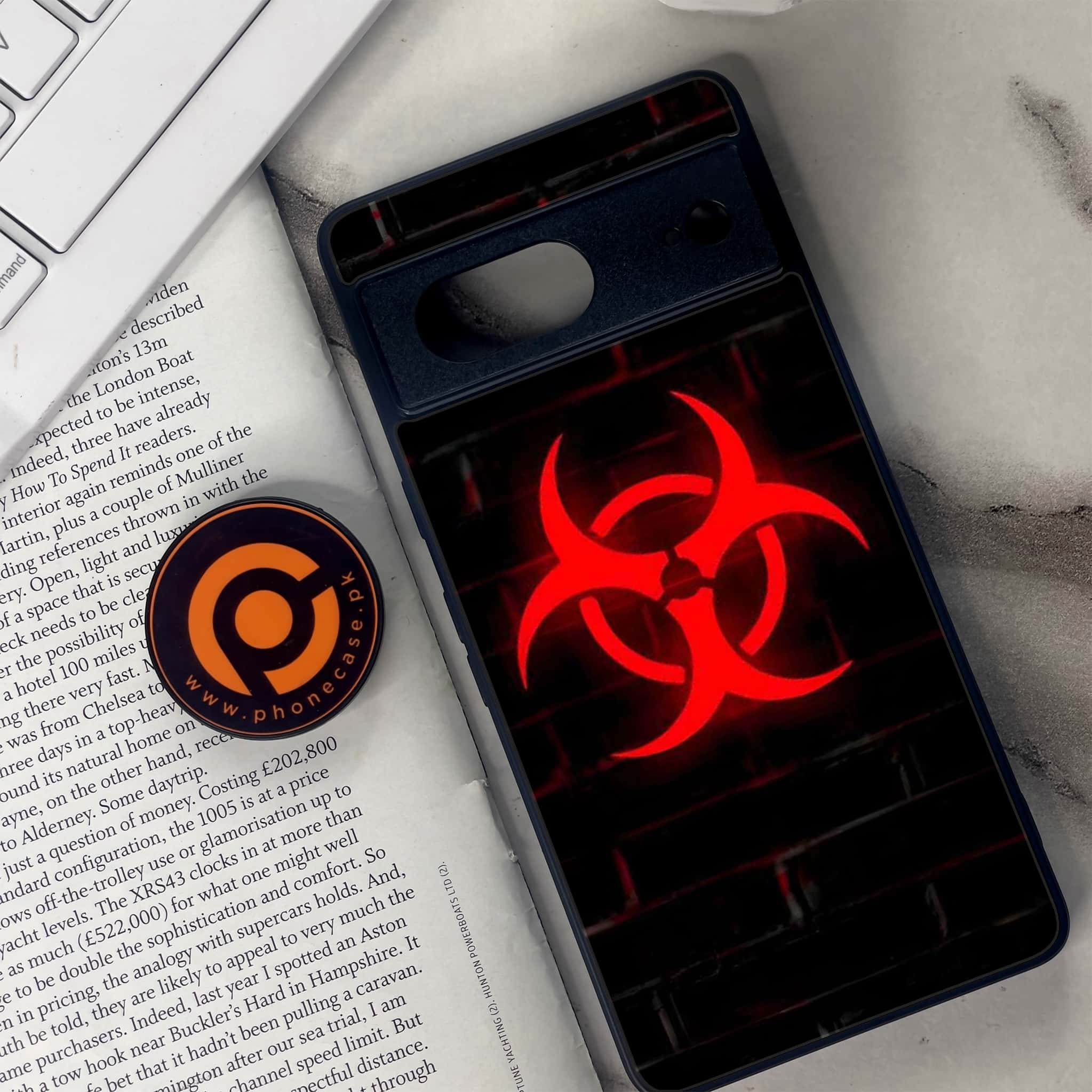 Google Pixel 7 - Biohazard Sign Series - Premium Metal Printed soft Bumper Shock Proof Case